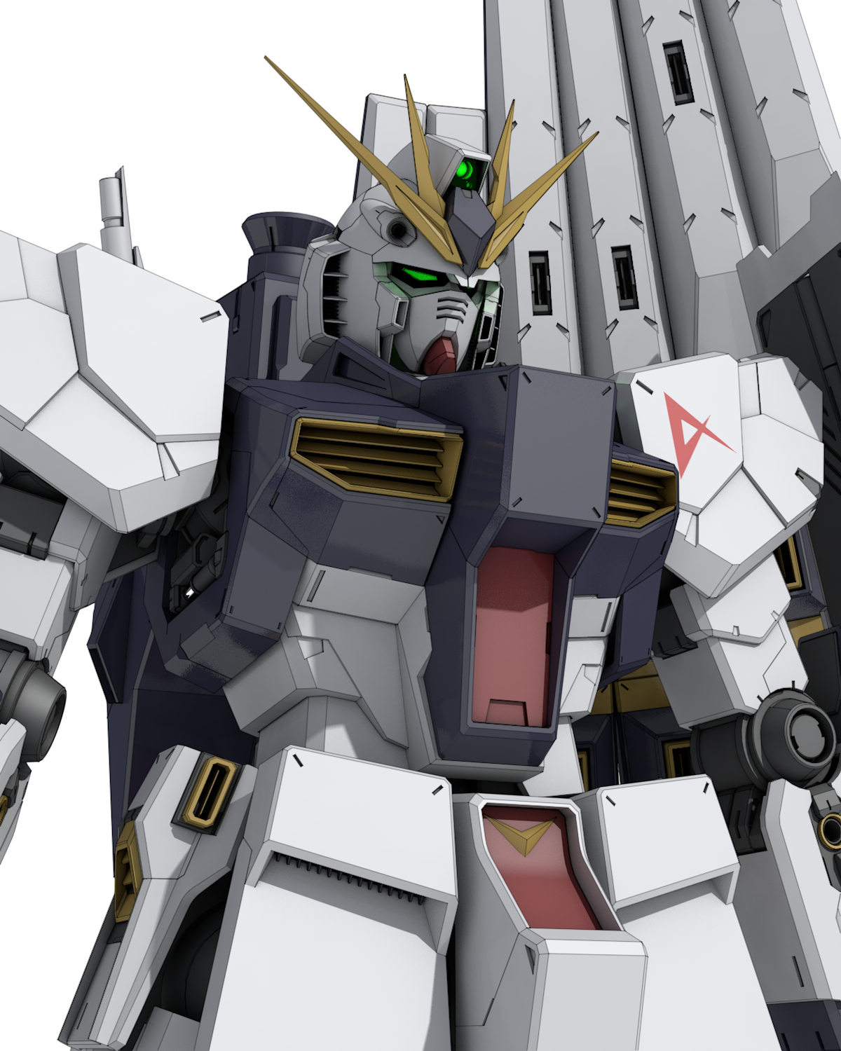 Anime 1200x1500 anime mechs Gundam Mobile Suit Gundam Char&#039;s Counterattack RX-93 v Gundam artwork digital art fan art Super Robot Taisen