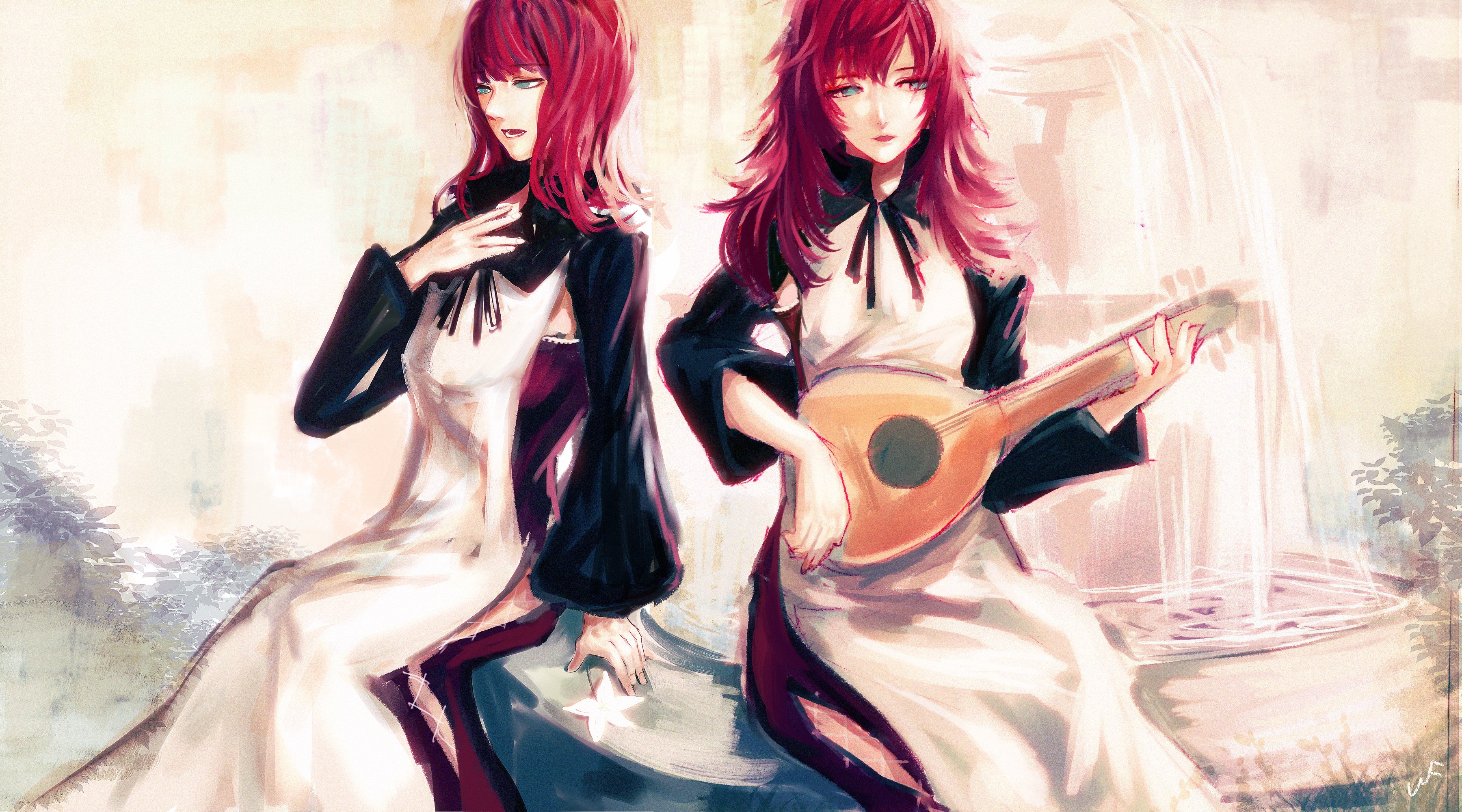 Anime 3600x2000 anime anime girls twins redhead long hair Nier Nier: Automata Devola (Nier:Automata) Popola (Nier:Automata) NieR Replicant