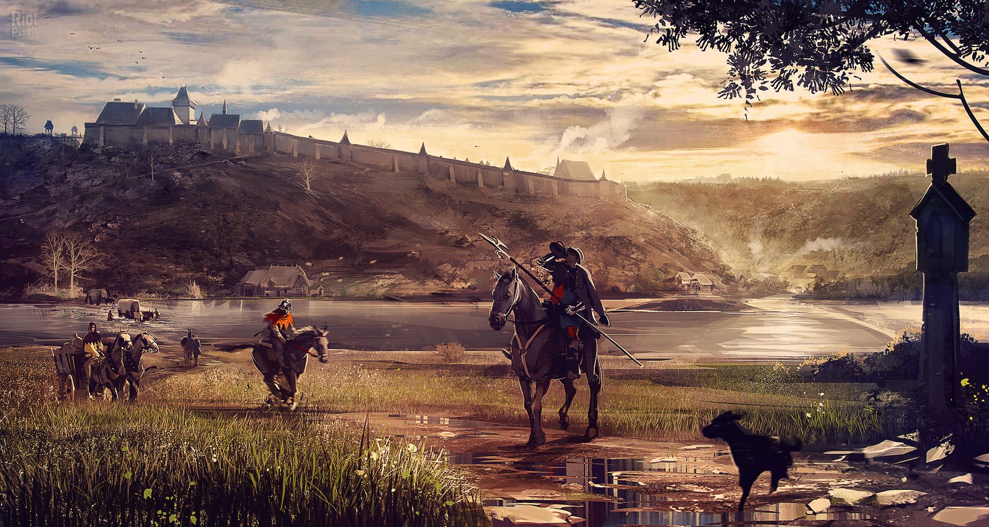 General 2025x1080 Kingdom Come: Deliverance artwork knight warrior city medieval castle horse horseman horse riding