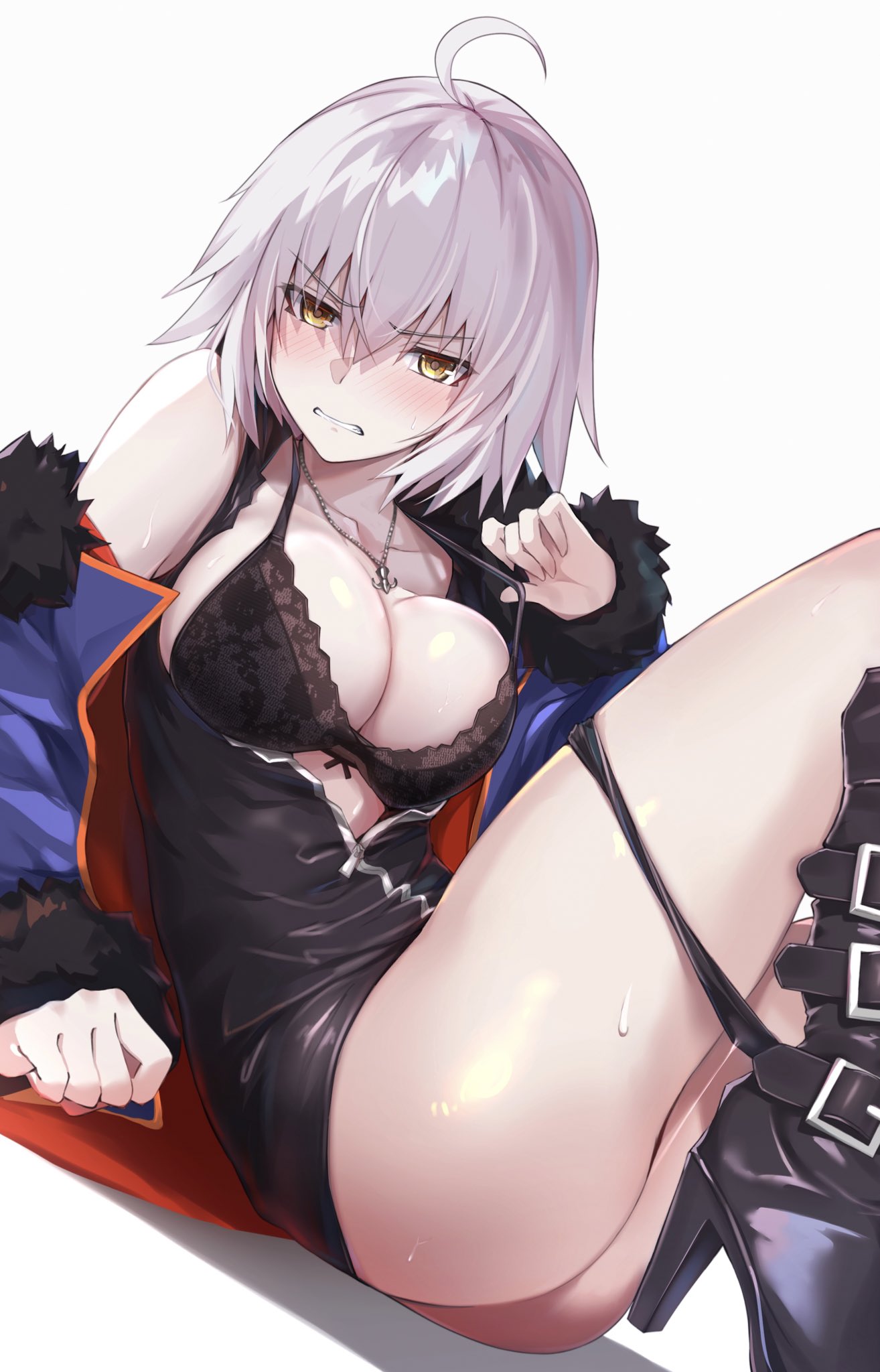 Anime 1314x2048 Fate/Grand Order Jeanne (Alter) (Fate/Grand Order) boobs big boobs legs yellow eyes anime girls Bee Doushi Fate series Jeanne d'Arc (Fate)