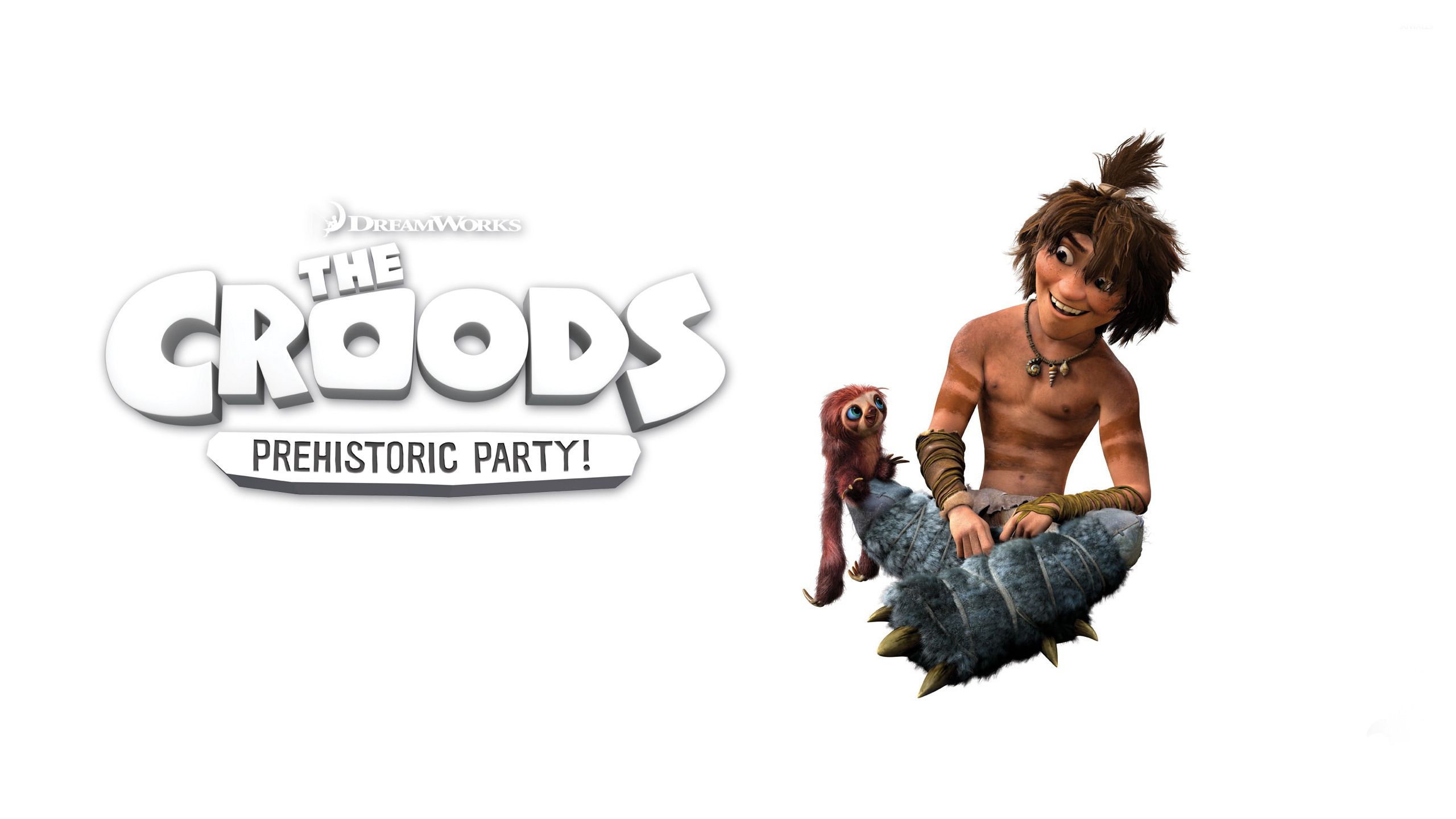 General 2560x1440 The Croods Dreamworks animation movies simple background text digital art