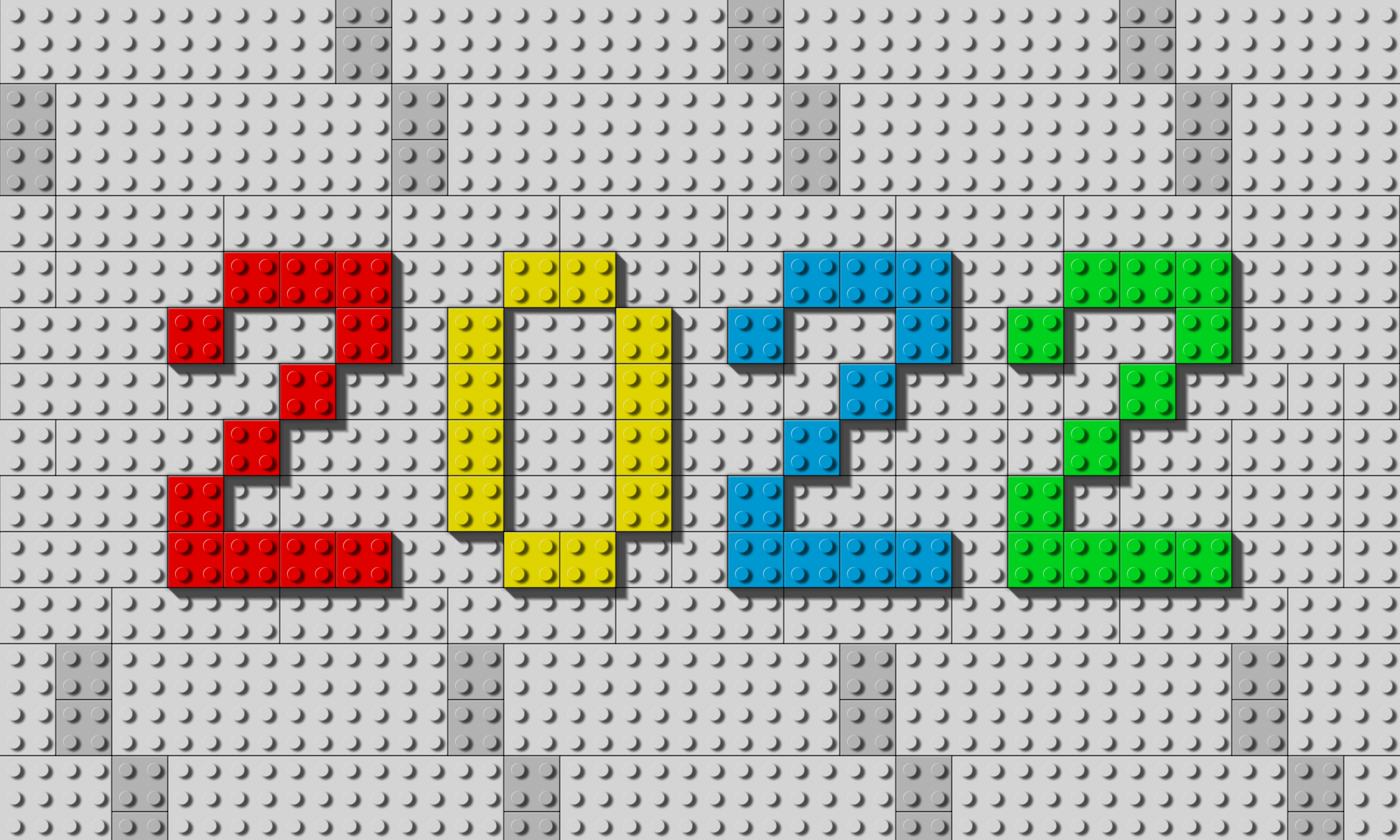 General 5000x3000 typography LEGO numbers colorful digital art