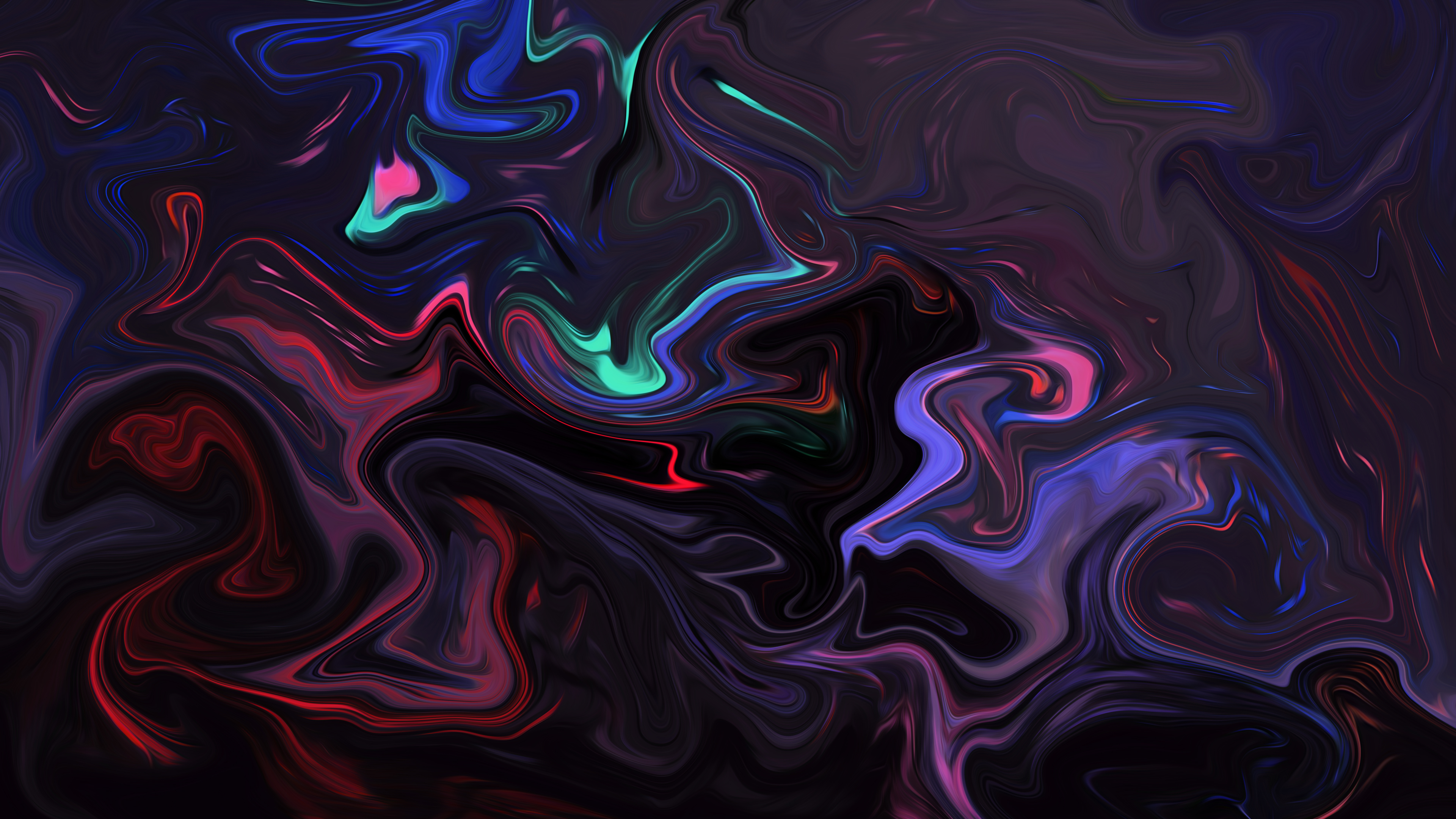 General 3840x2160 abstract fluid liquid artwork colorful shapes dark XEBELION