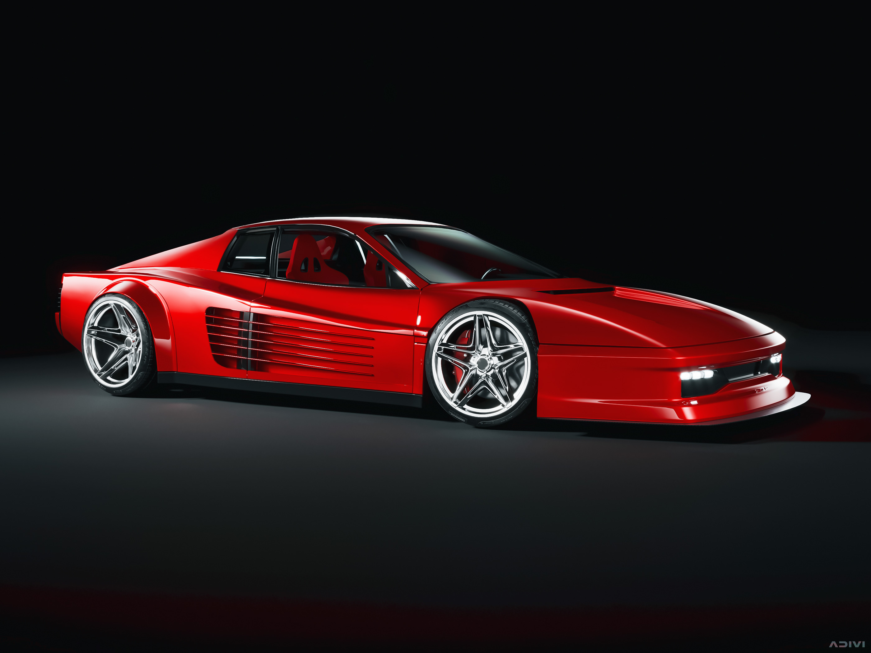 General 2800x2100 Ferrari Ferrari Testarossa concept art concept cars digital art CGI artwork red cars car vehicle supercars italian cars stanced