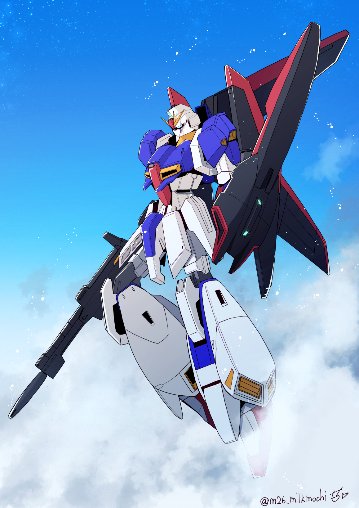 Anime 1158x1637 anime mechs Super Robot Taisen Mobile Suit Zeta Gundam Zeta Gundam Gundam artwork digital art fan art