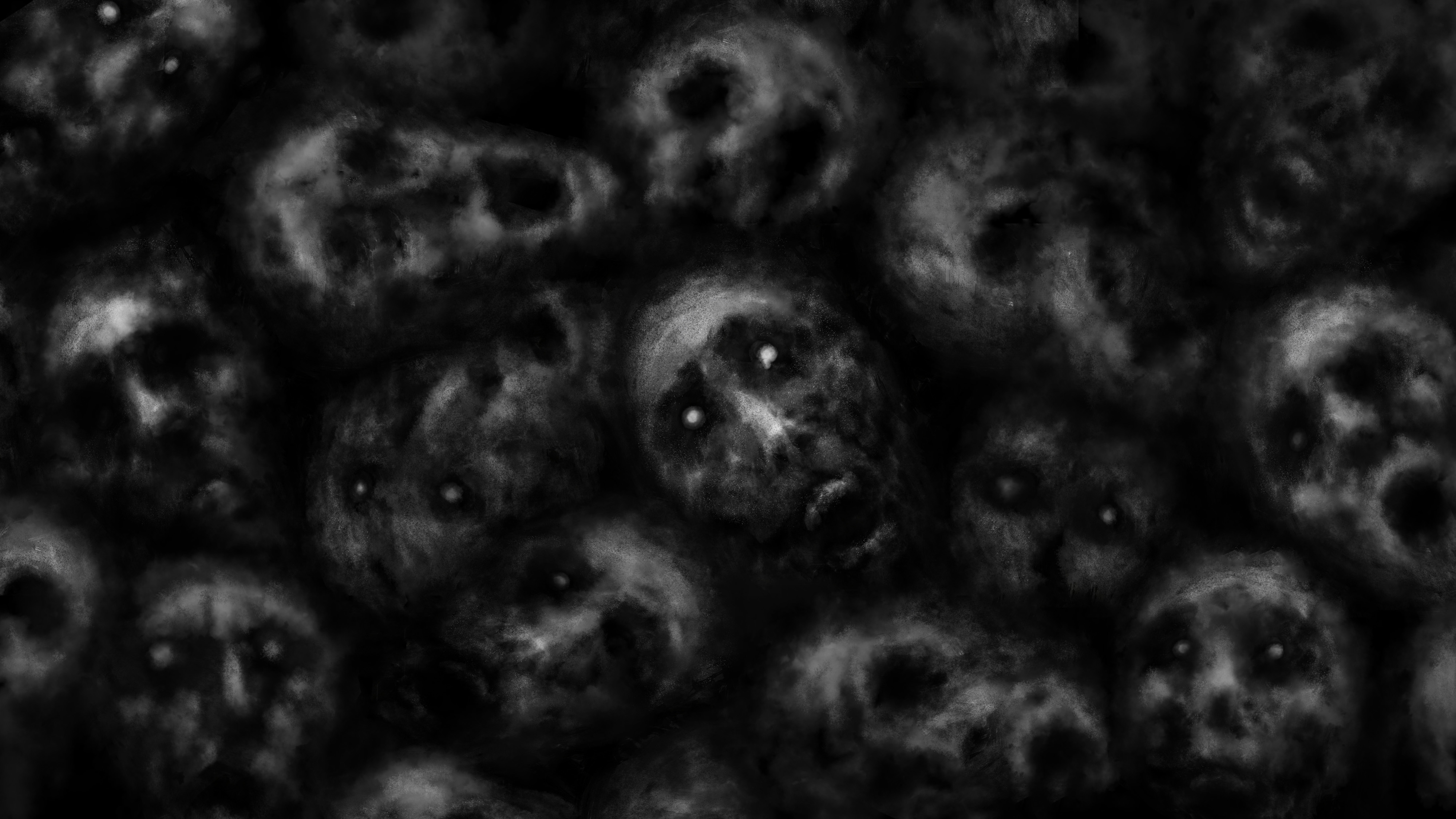 General 4000x2250 death souls horror artwork spooky monochrome face