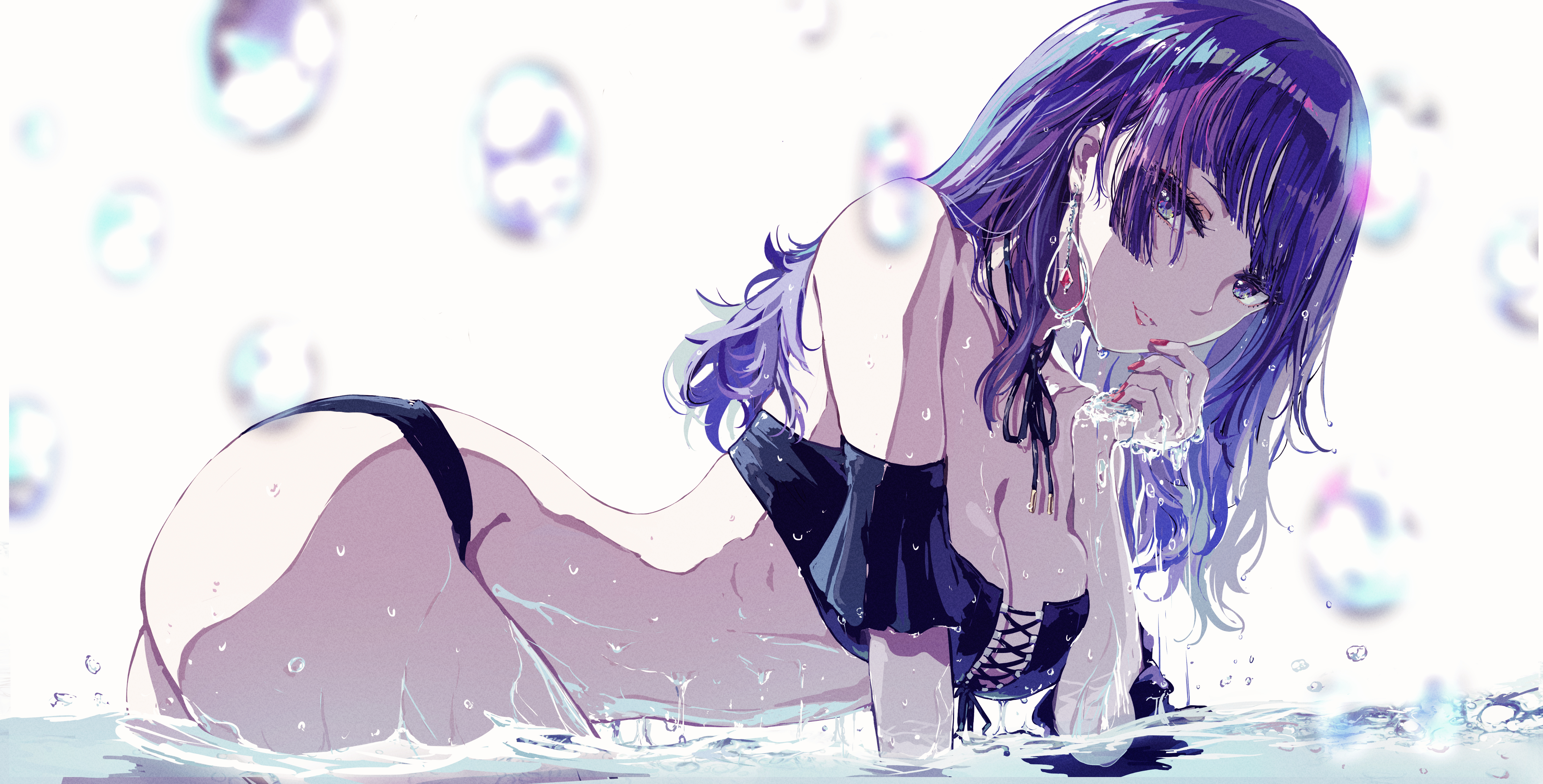Anime 5098x2591 MinYom anime anime girls water THE iDOLM@STER bikini cleavage big boobs Mamimi Tanaka