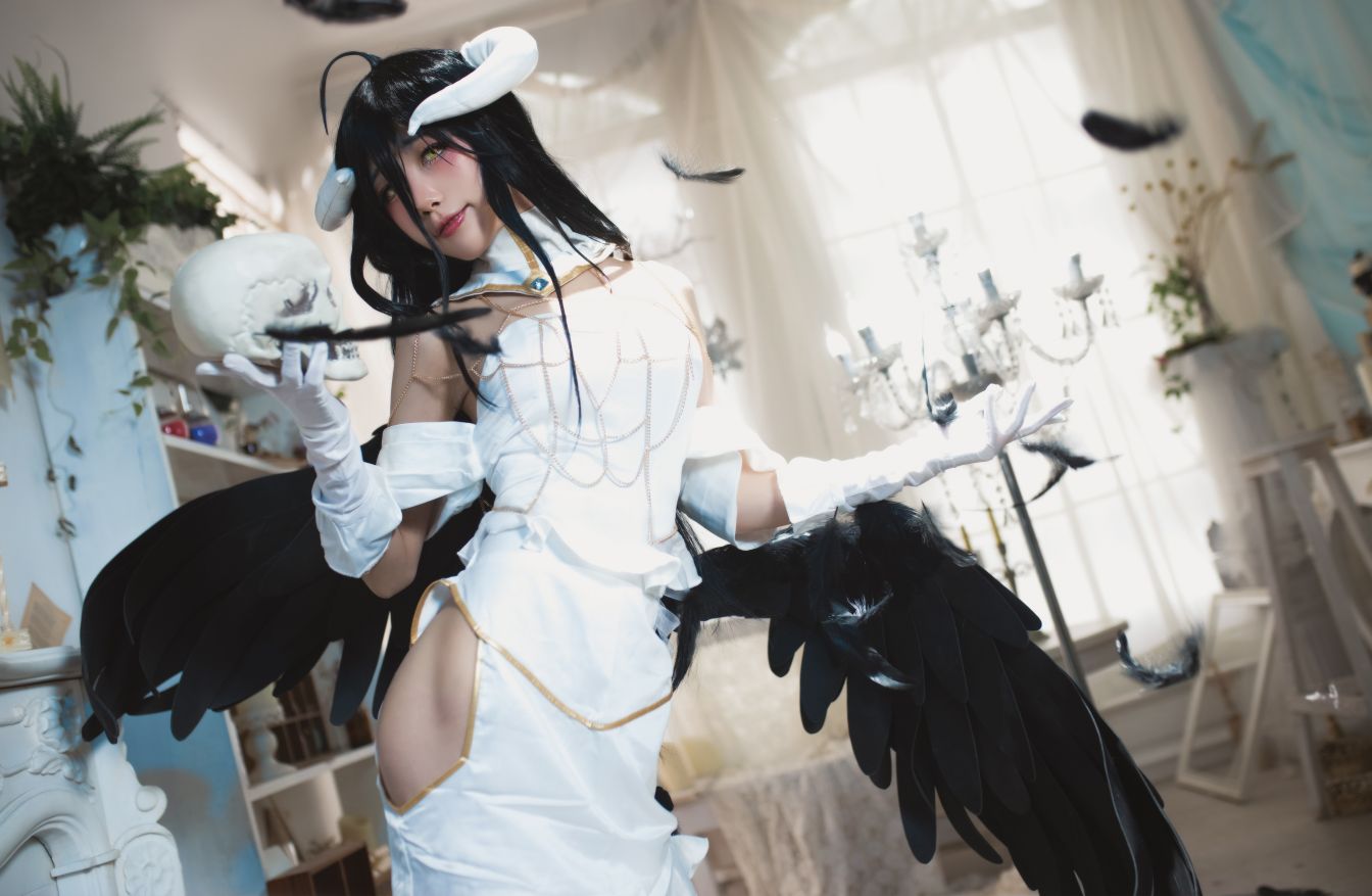 People 1344x877 cosplay Shuimiaoaqua Albedo (OverLord) Overlord (anime) horns wings succubus women