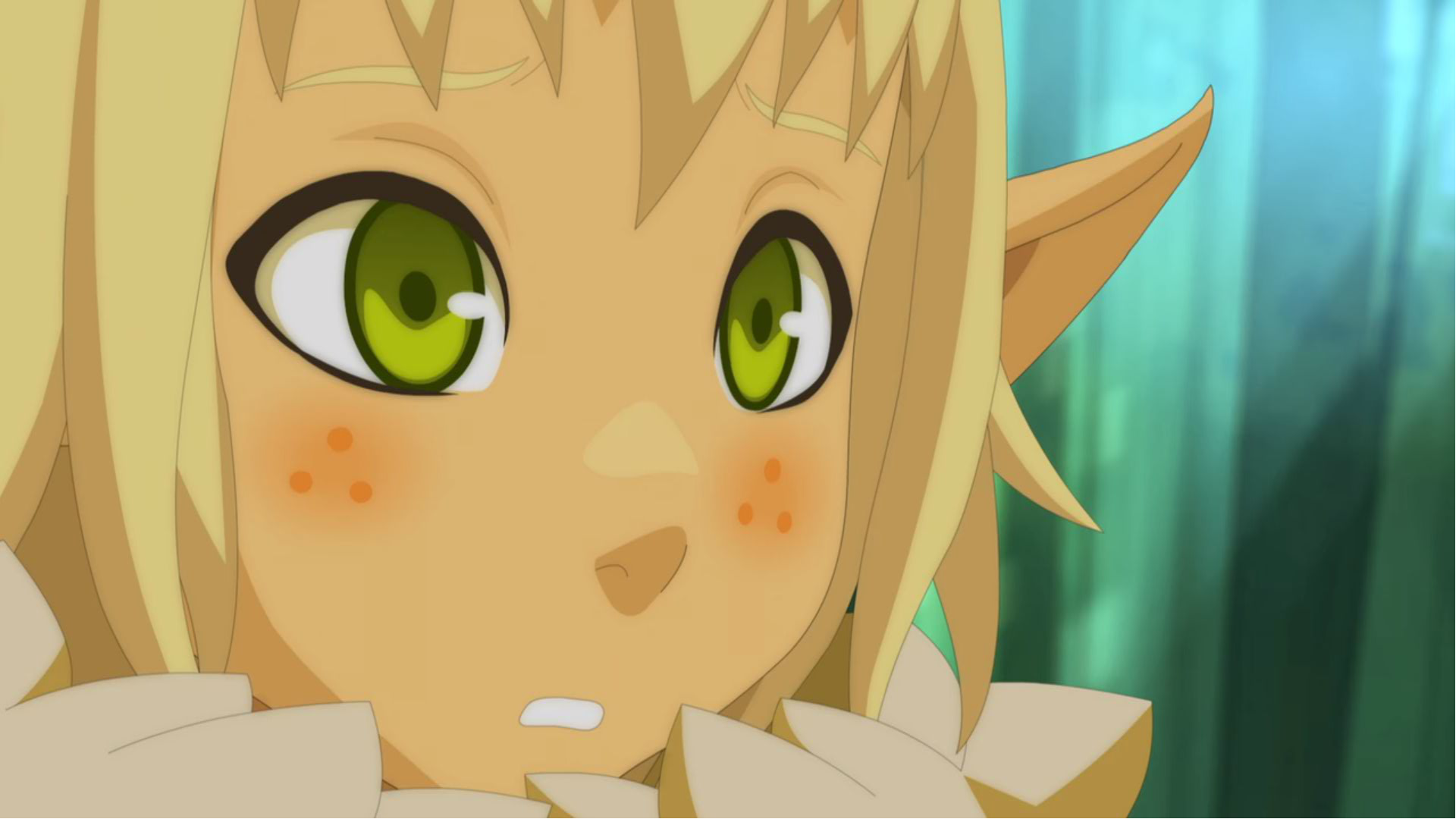 Anime 1920x1080 Evangelyne (Wakfu) Cra (Wakfu) anime pointy ears green eyes face