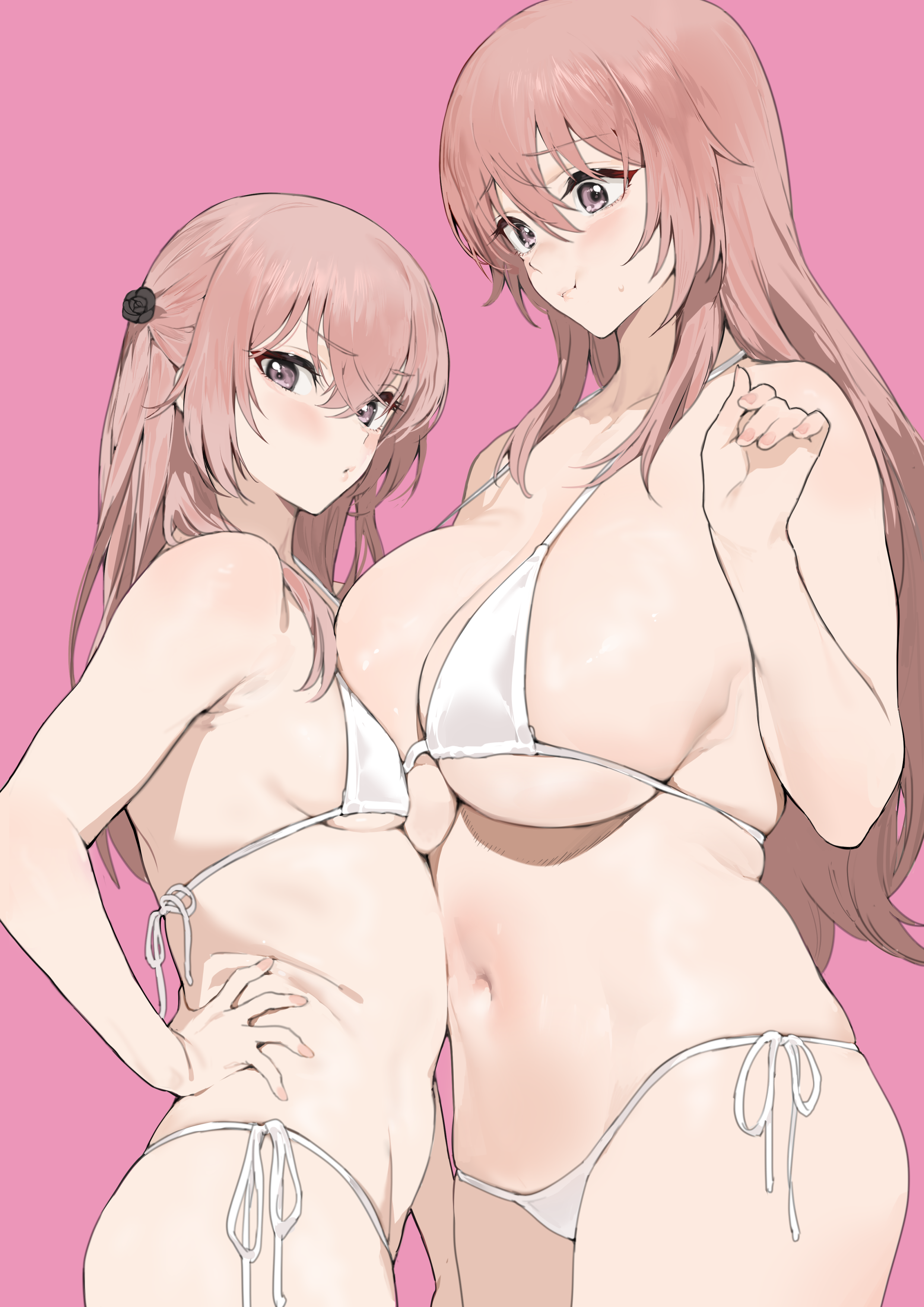 Anime 2481x3508 anime anime girls Sono Bisque Doll wa Koi wo Suru huge breasts boobs on boobs pink hair bikini Inui Sajuna Inui Shinju