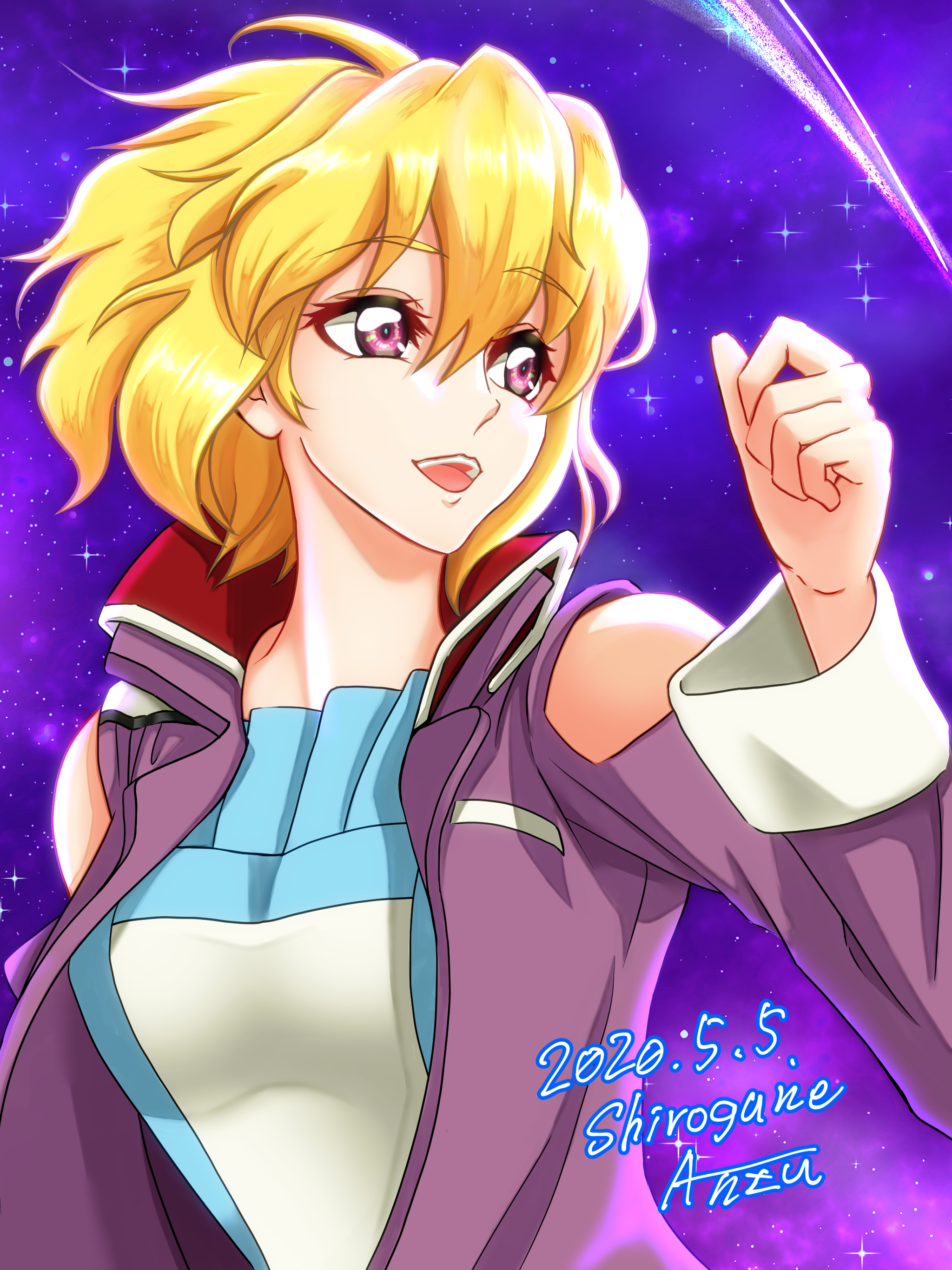 Anime 2048x2732 Stellar Loussier Mobile Suit Gundam SEED Destiny anime anime girls short hair blonde artwork digital art fan art solo