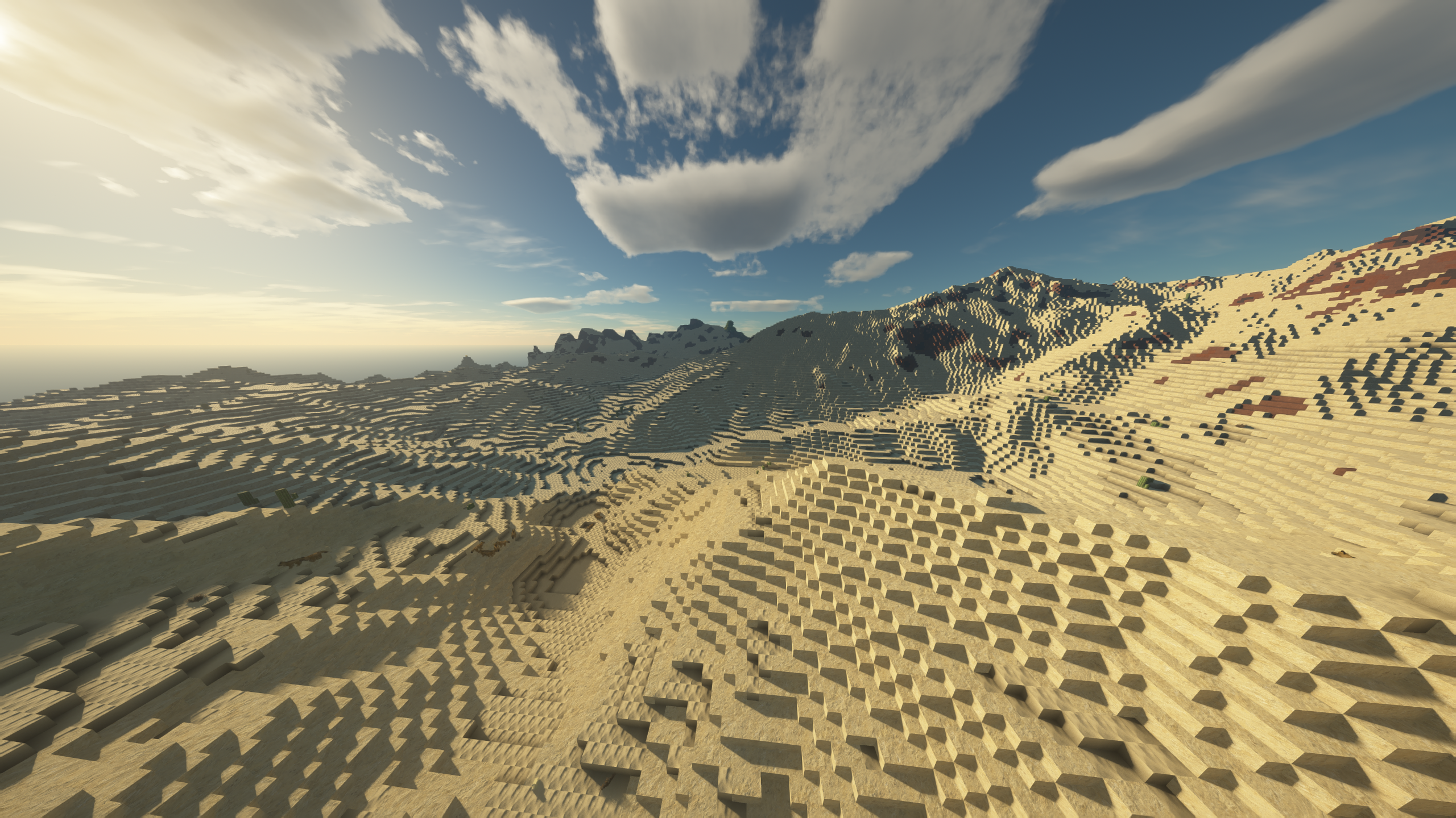 General 2560x1440 Minecraft video games sand clouds landscape