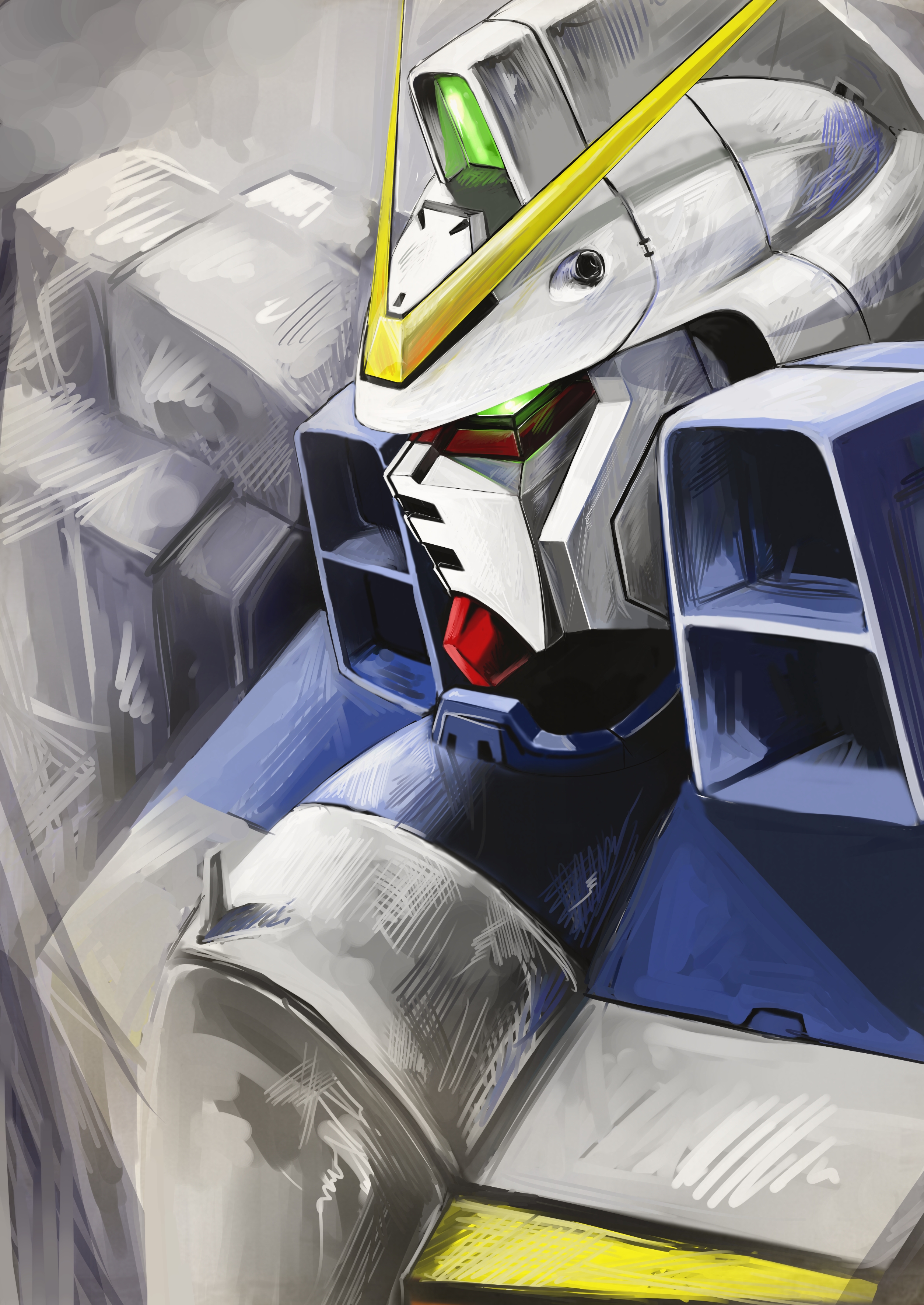 Anime 2508x3541 V Gundam anime mechs Gundam Super Robot Taisen Mobile Suit V Gundam artwork digital art fan art