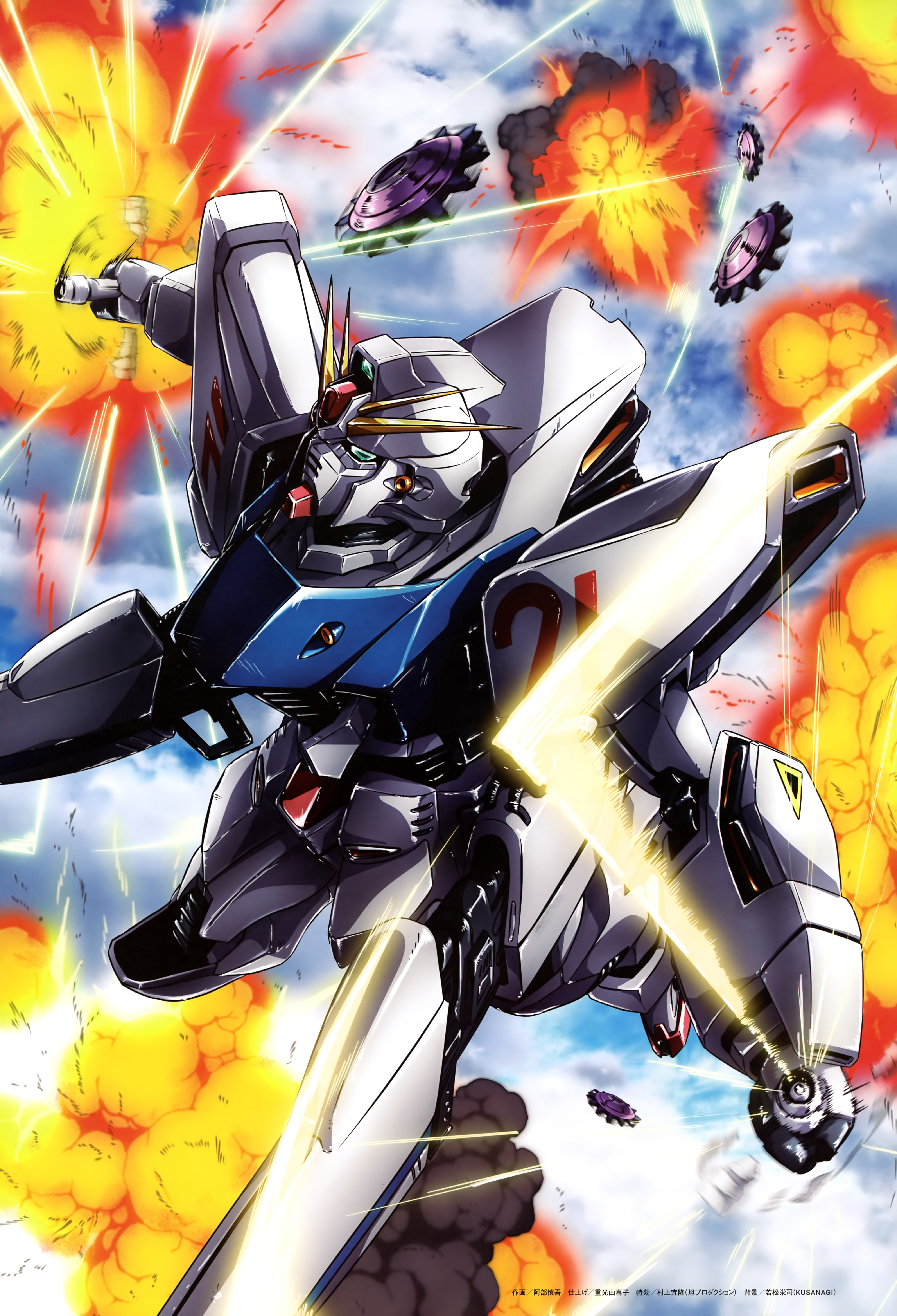 Anime 4088x5993 anime mechs Super Robot Taisen Mobile Suit Gundam F91 Gundam F91 Gundam artwork digital art fan art