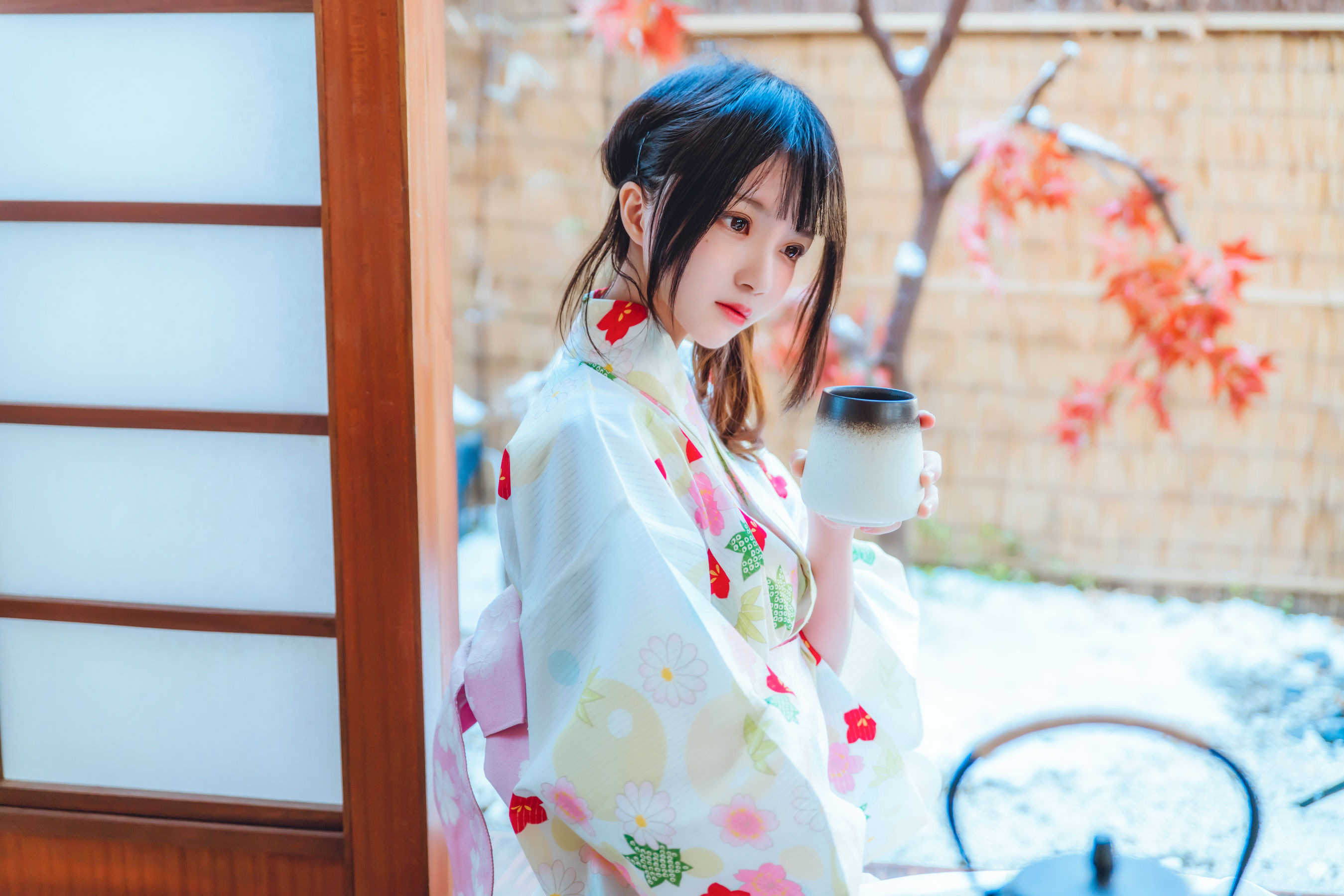 People 2698x1800 women model Asian dark hair kimono CherryNeko