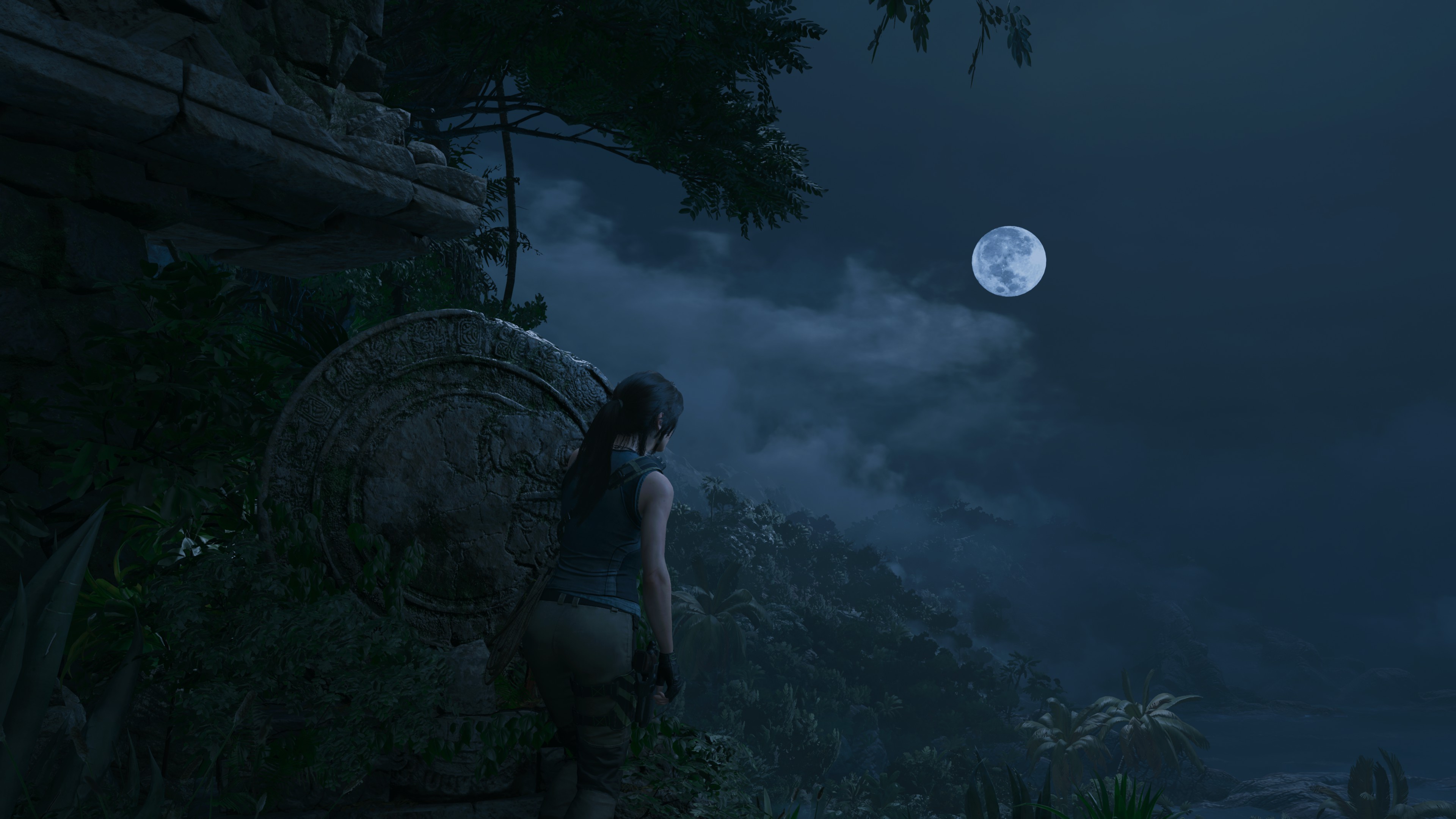 General 3840x2160 Tomb Raider Shadow of the Tomb Raider screen shot Lara Croft (Tomb Raider) video game landscape Moon video games PC gaming