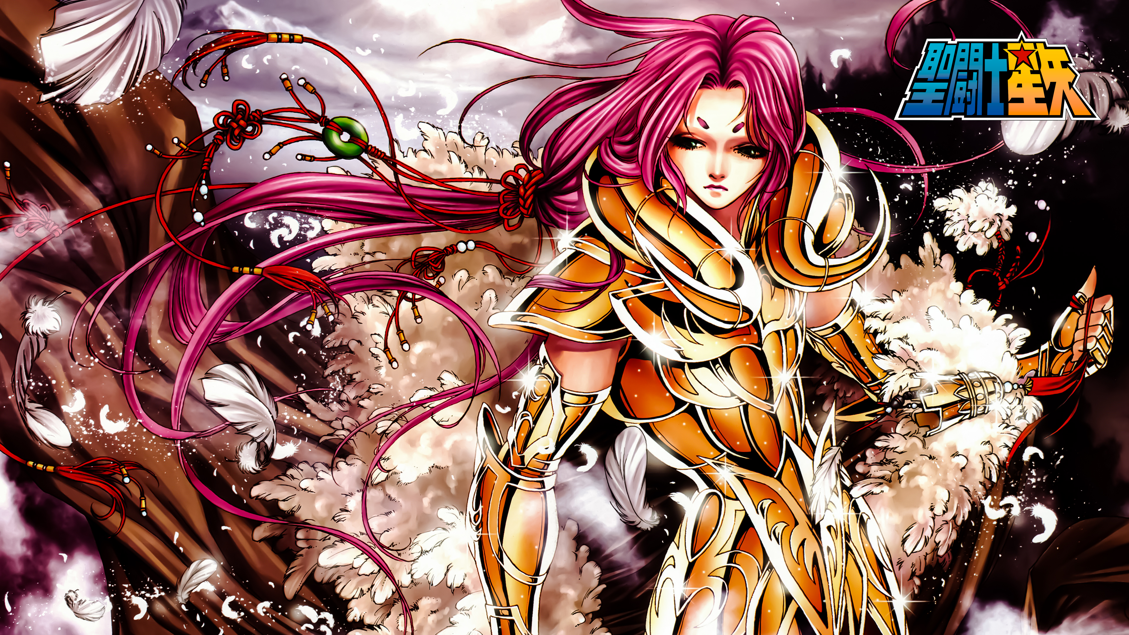 Anime 3840x2160 Saint Seiya: Legend of Sanctuary Saint Seiya anime long hair pink hair armor anime boys Mu (Saint Seiya)