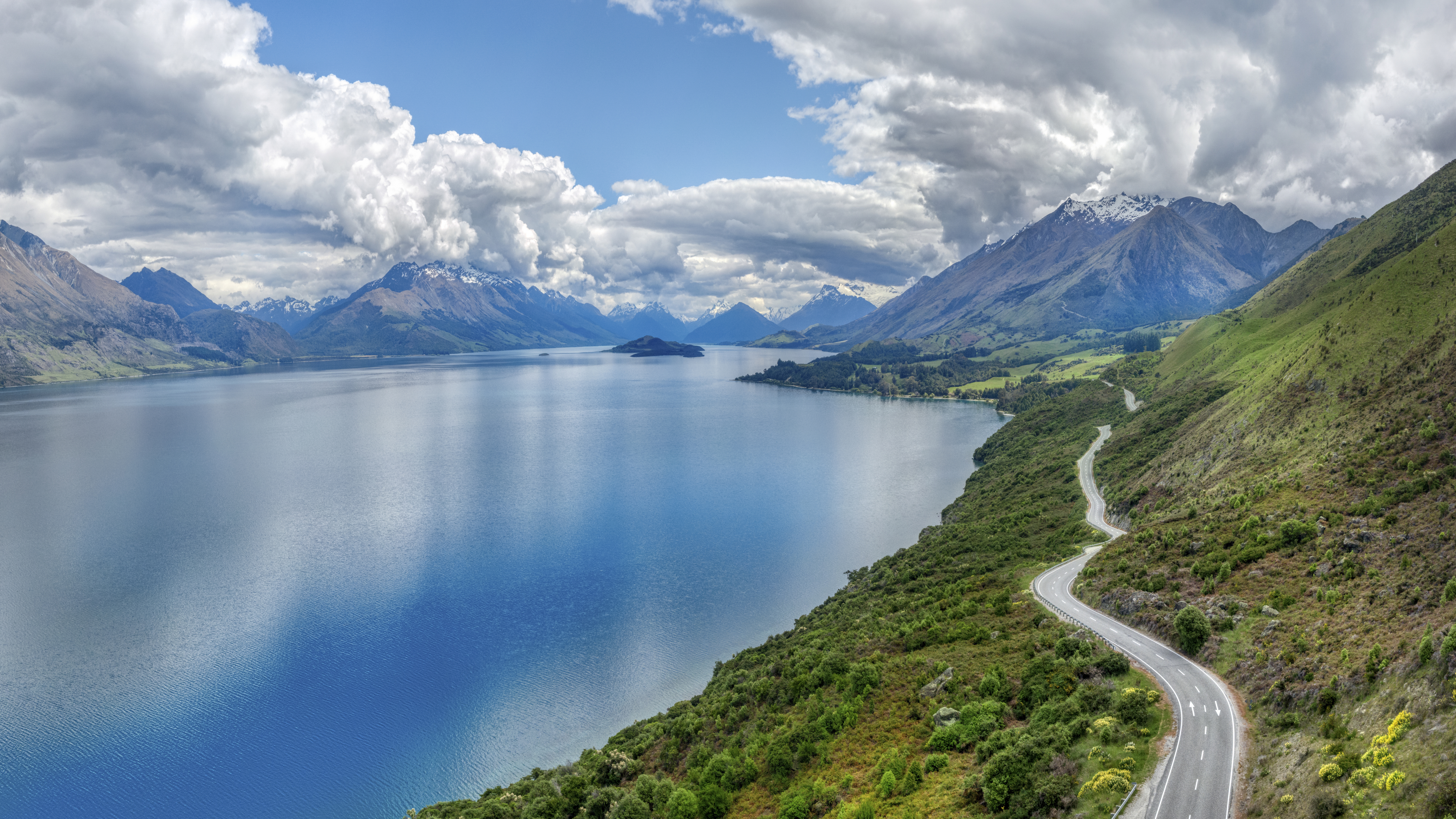 General 7680x4320 Trey Ratcliff photography New Zealand Glenorchy Queenstown clouds water mountains nature road