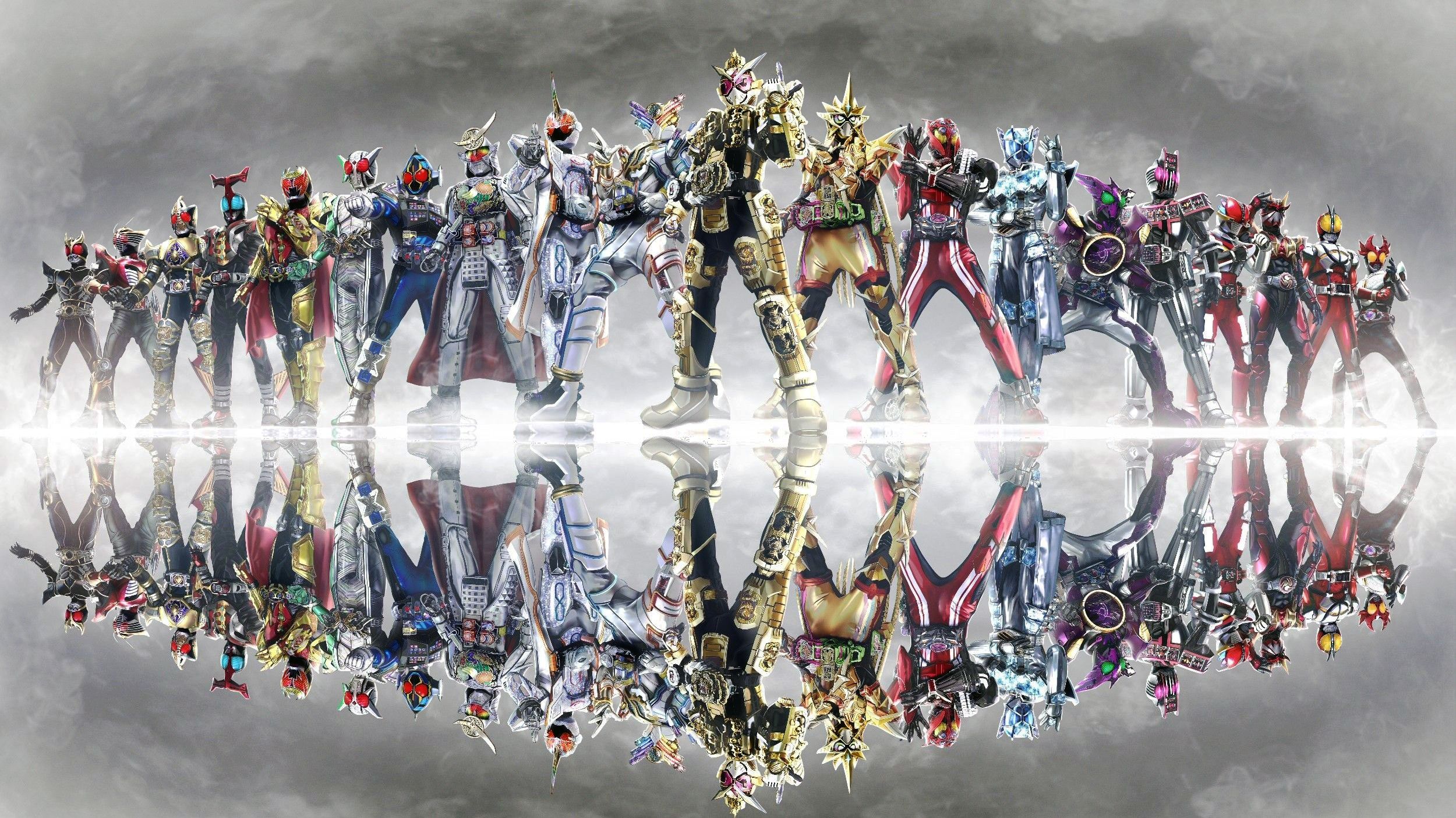 General 2500x1404 kamen rider Kamen Rider Final Forms Heisei Kamen Rider reflection armor simple background digital art