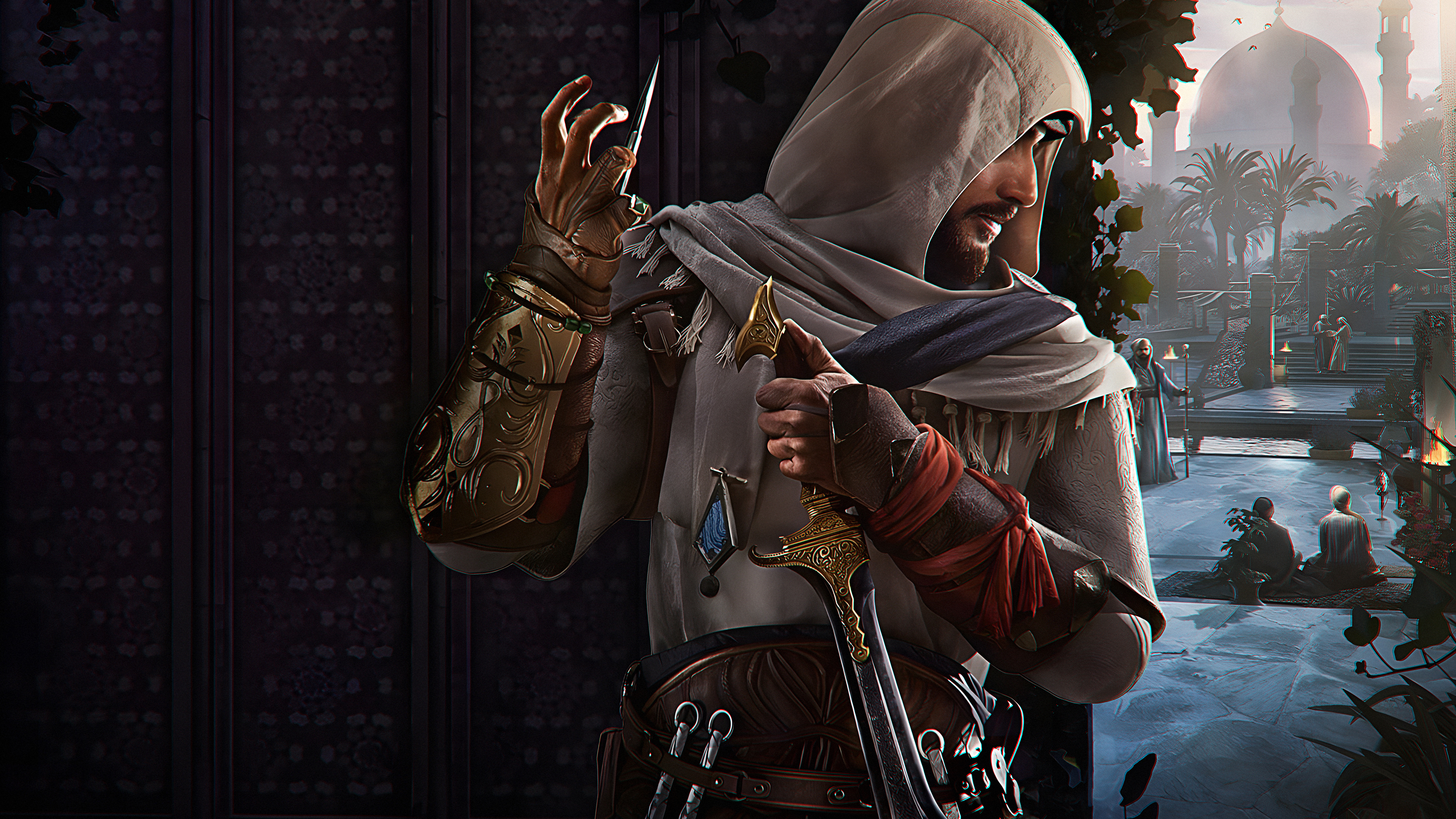 General 3840x2160 Assassin's Creed Mirage 4K Assassin's Creed Ubisoft video games video game men video game characters Basim (Assassin's Creed) chromatic aberration