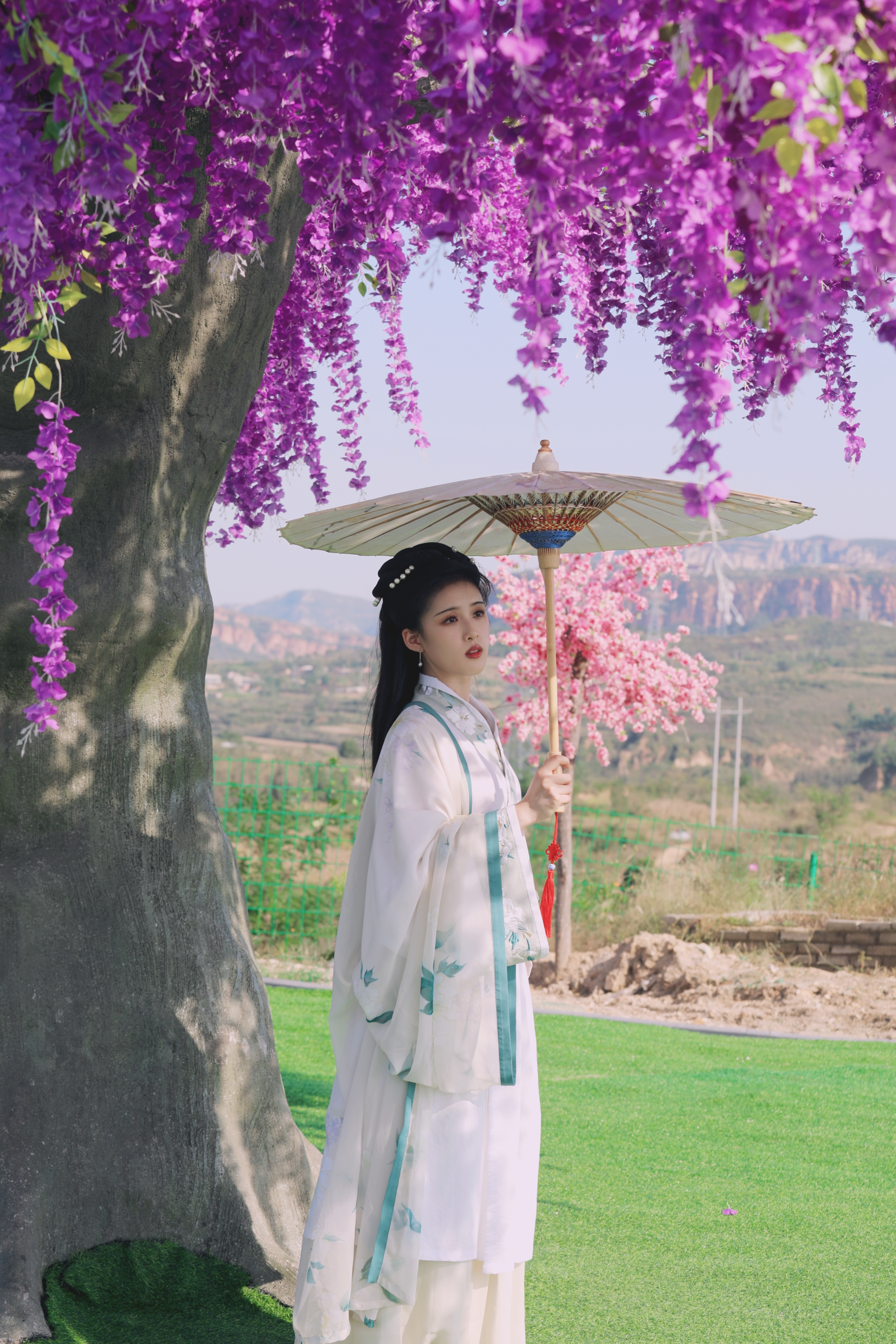 People 2688x4032 women Chinese parasol outdoors flowers Asian