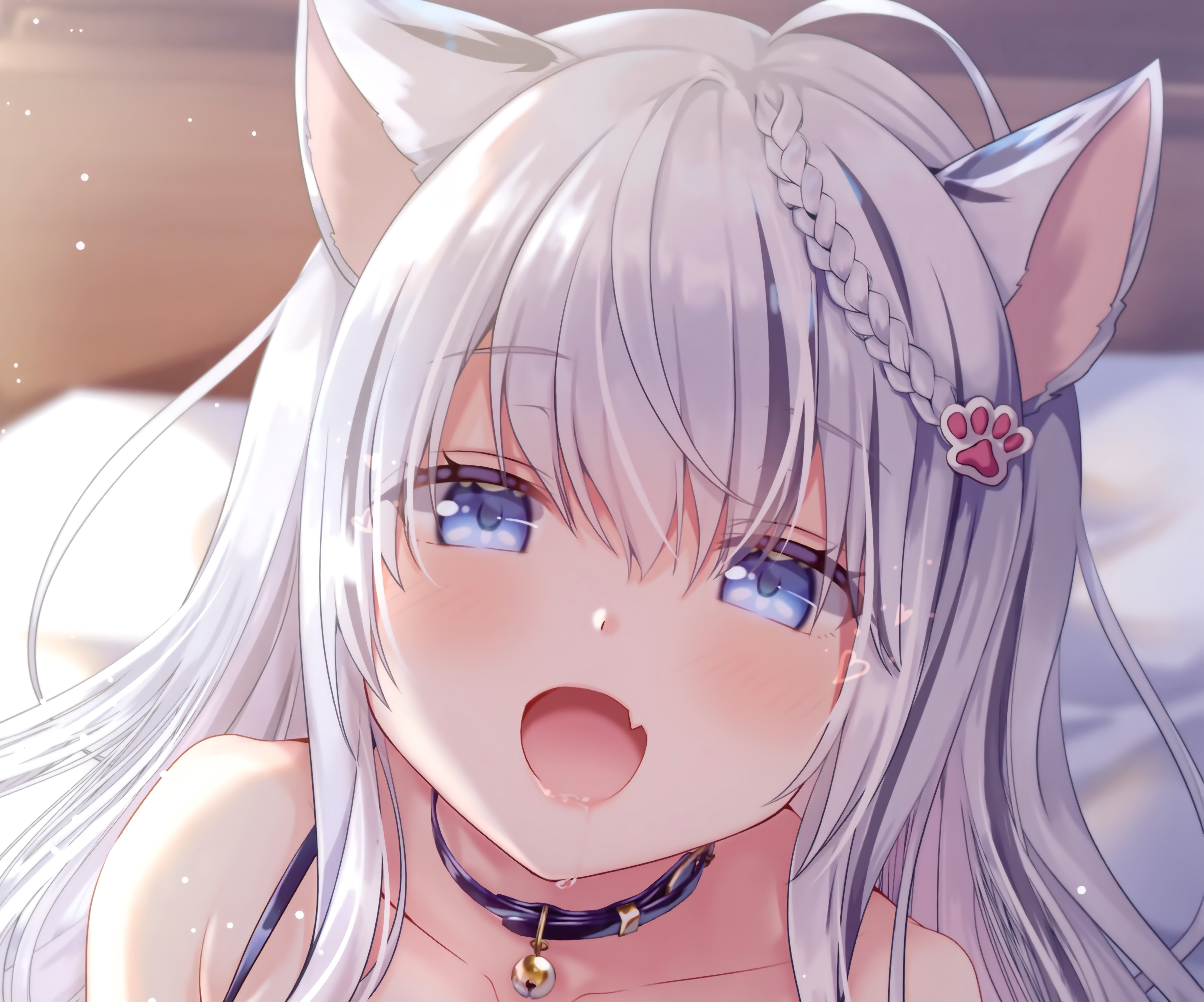 Anime 5189x4318 anime anime girls cat girl saliva