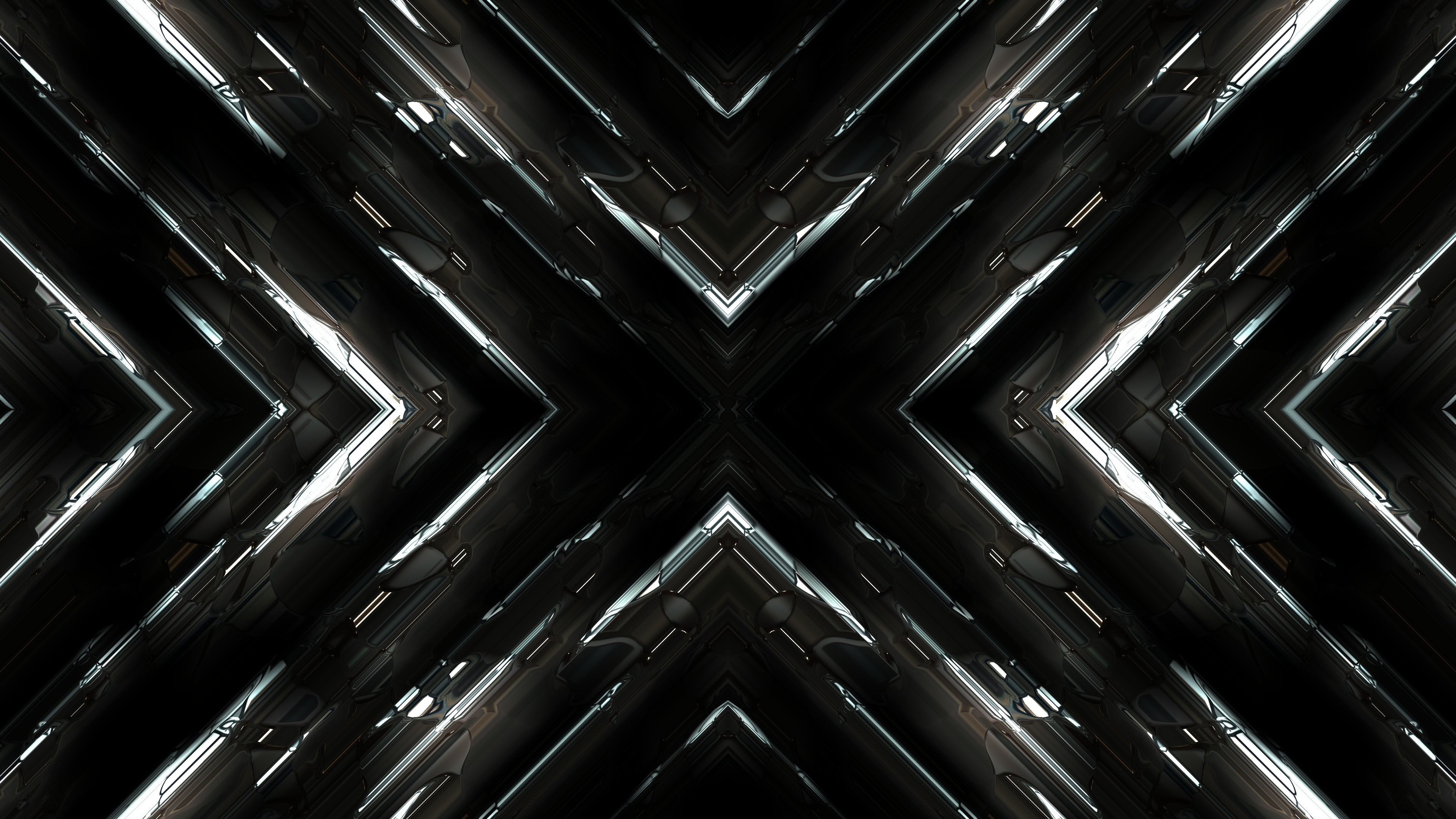 General 3840x2160 abstract metal fractal symmetry