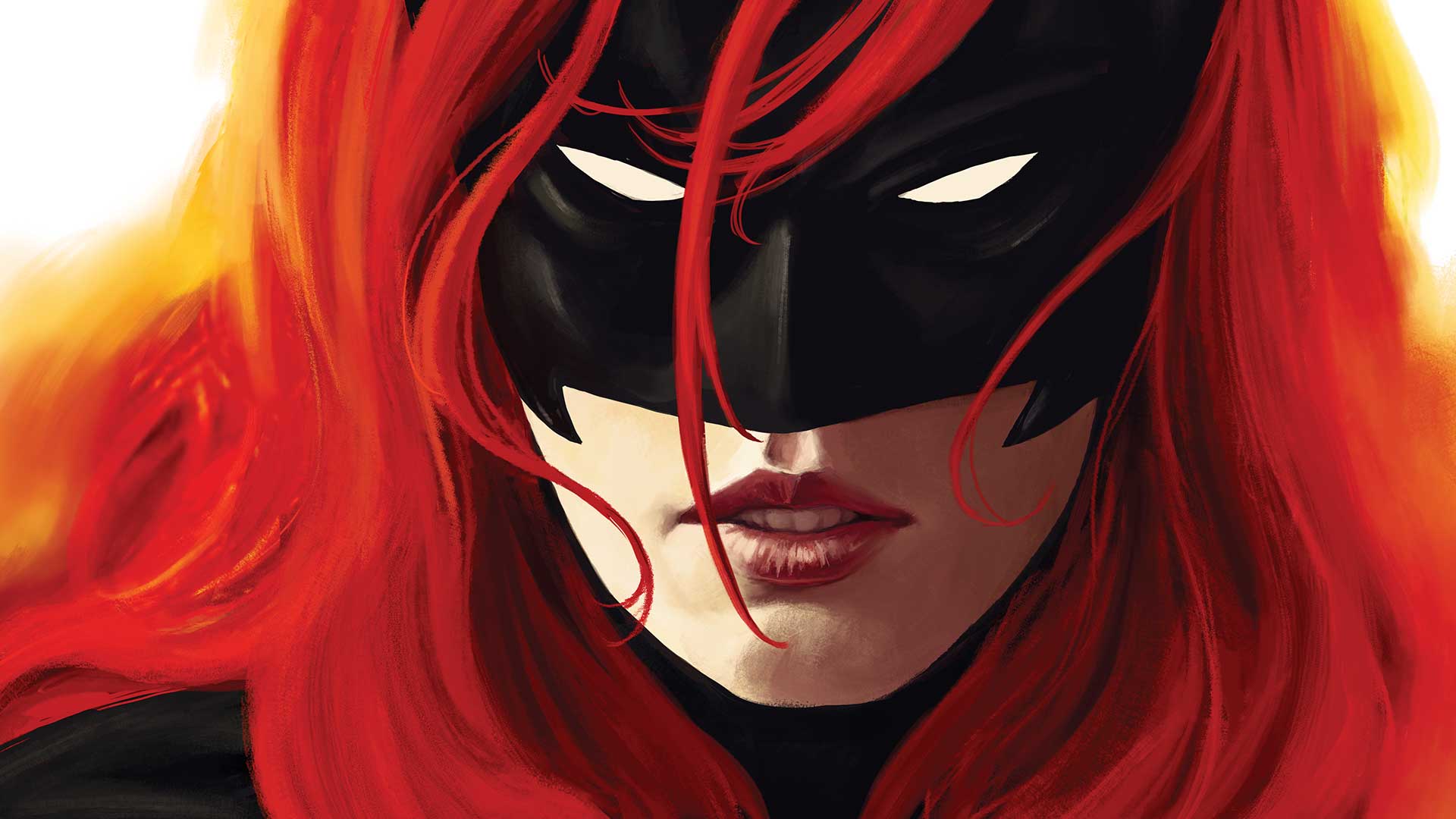 General 1920x1080 DC Comics superheroines Batman mask redhead red Batwoman face