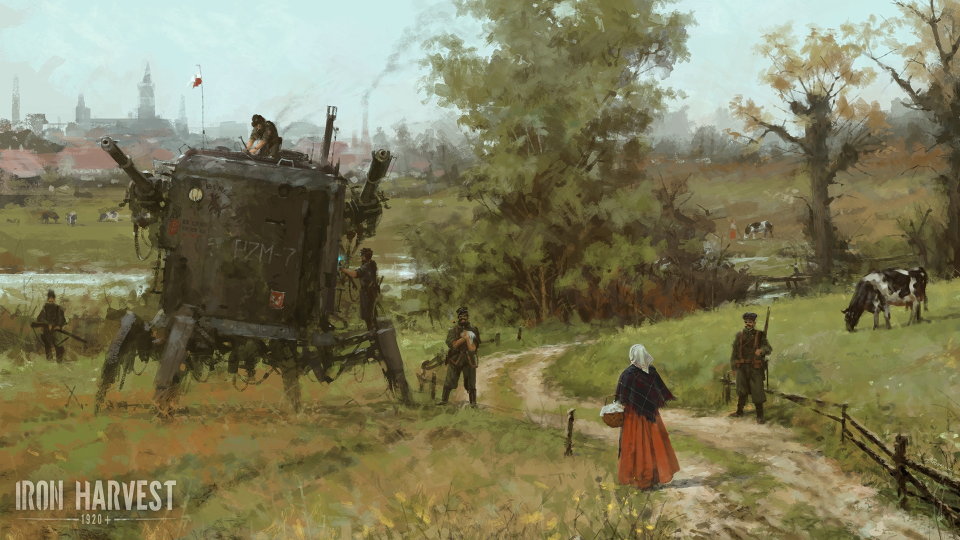 General 1920x1080 Iron Harvest Polania Republic (Iron Harvest) mechs peasants soldier video game art