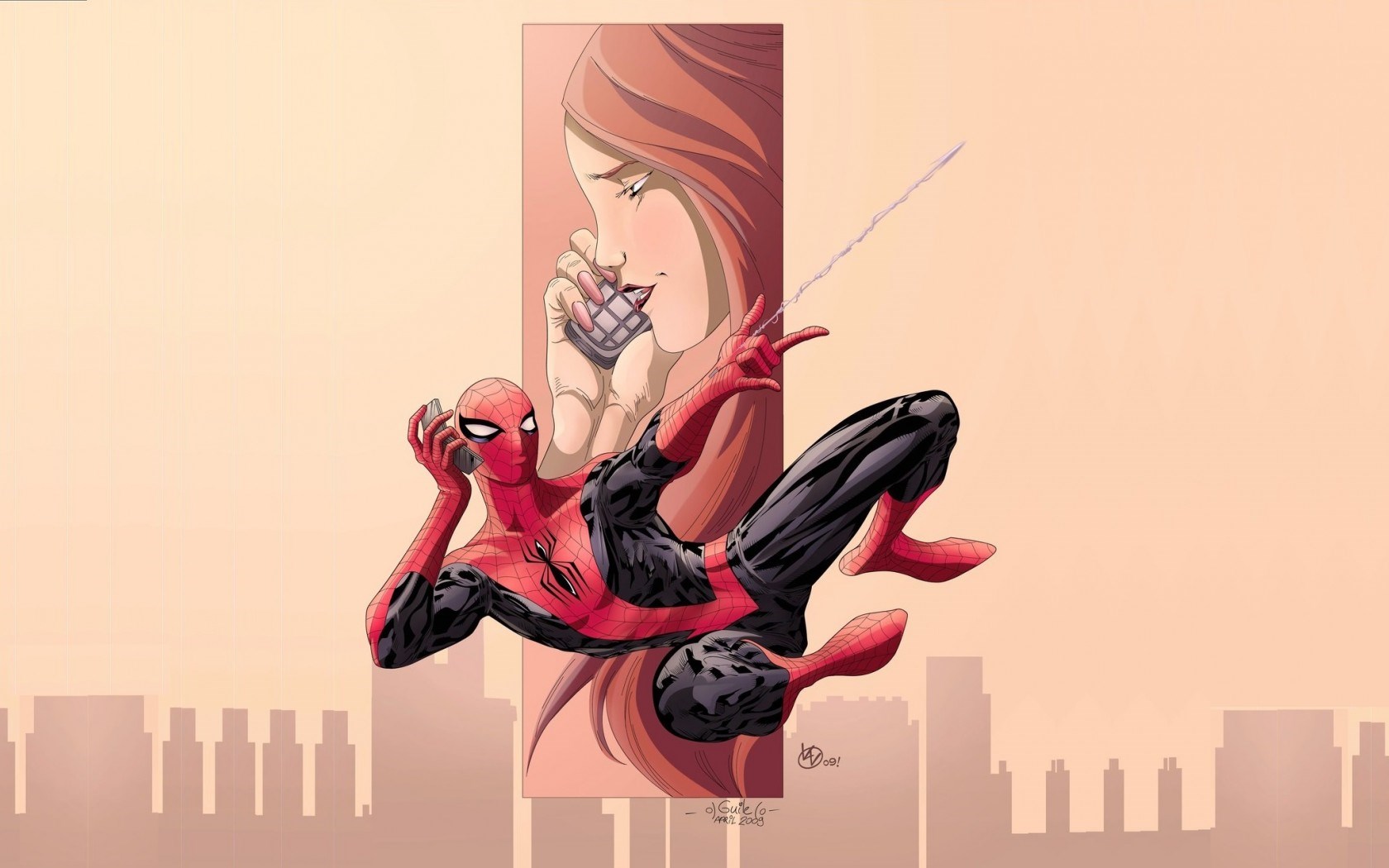 General 1680x1050 Spider-Man redhead Mary Jane Watson Marvel Comics