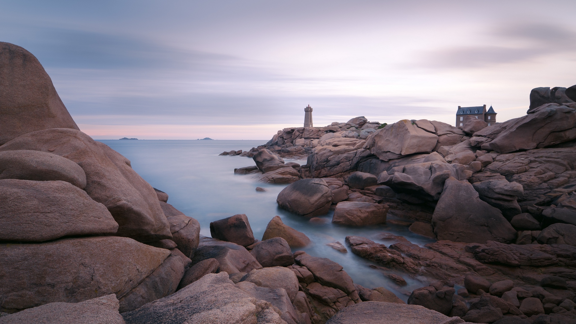 General 1920x1080 lighthouse stones rocks sea water