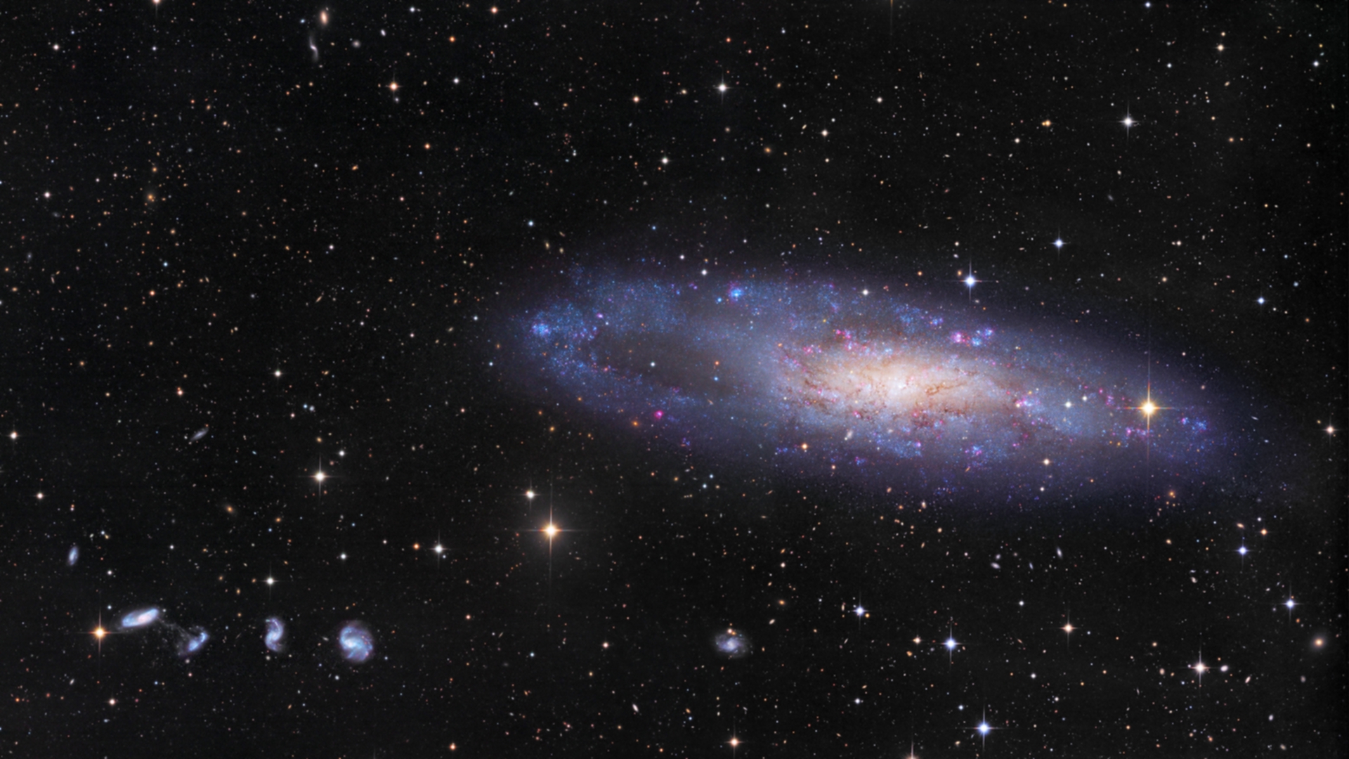 General 1920x1080 galaxy space stars Hubble Deep Field space art digital art Hubble