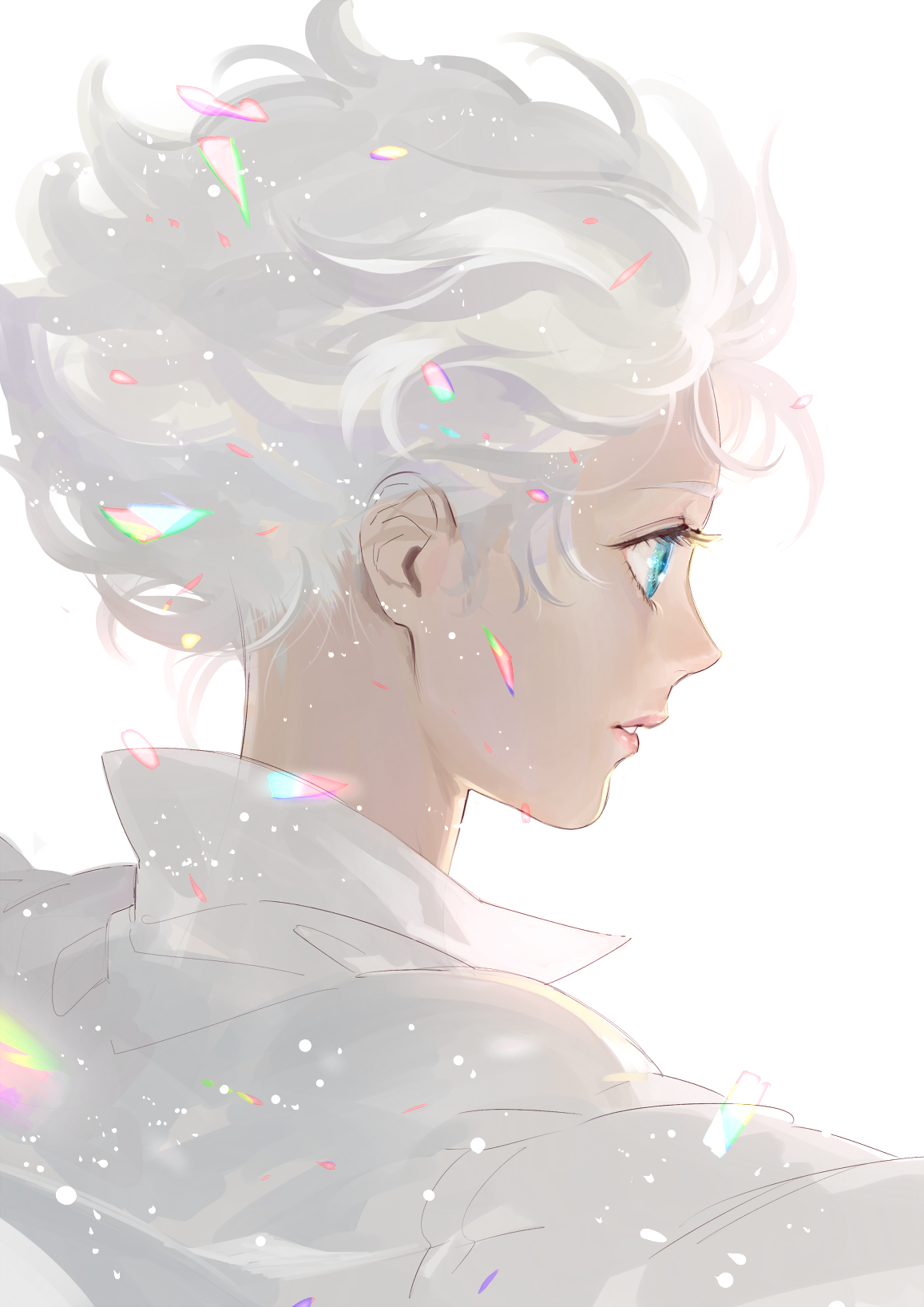 Anime 1157x1636 light&white white hair