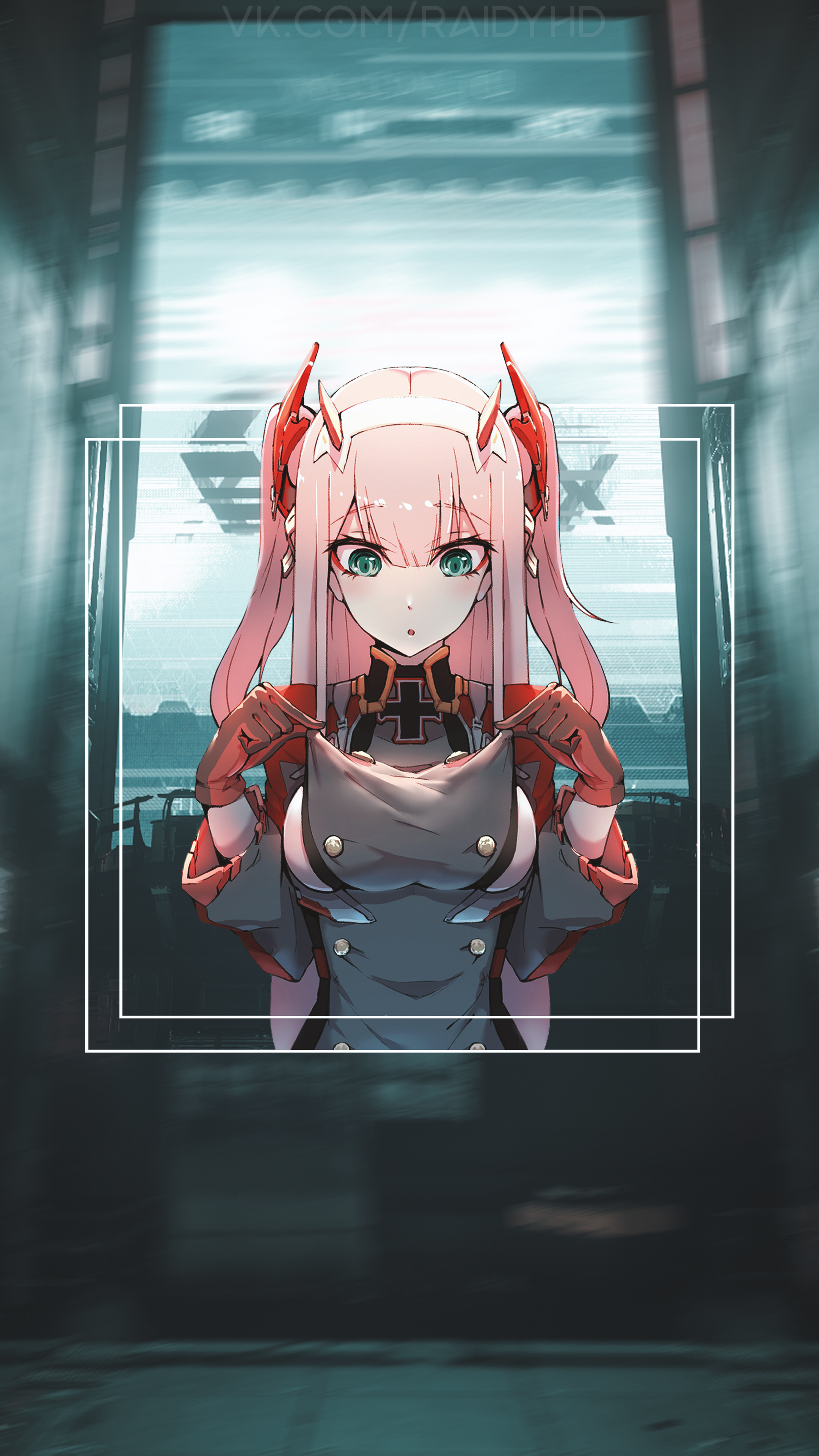 Anime 2160x3840 anime girls anime picture-in-picture Prinz Eugen (Azur Lane) Zero Two (Darling in the FranXX) Darling in the FranXX uniform Azur Lane