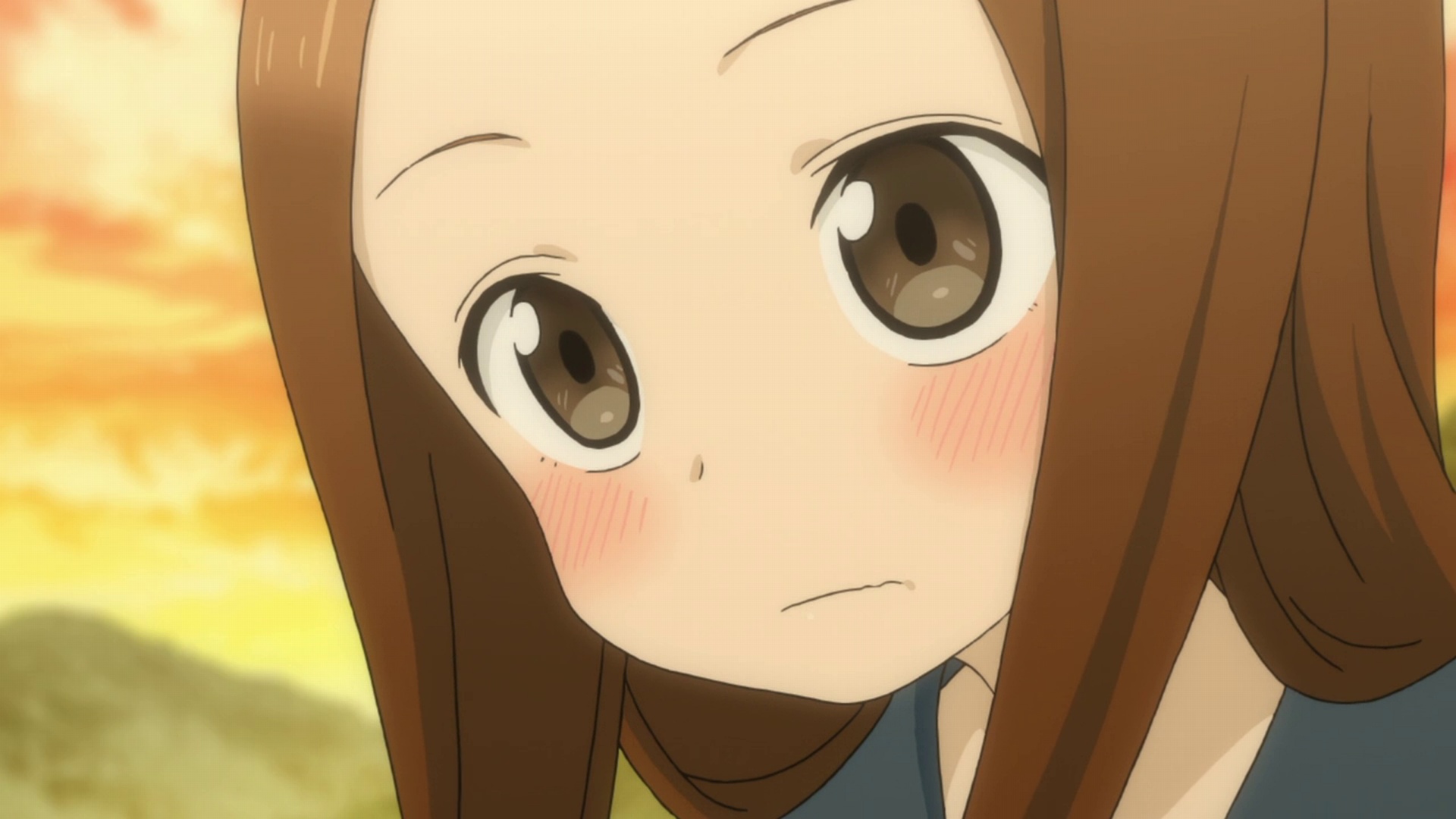 Anime 1920x1080 Takagi-san anime girls brown eyes face brunette anime