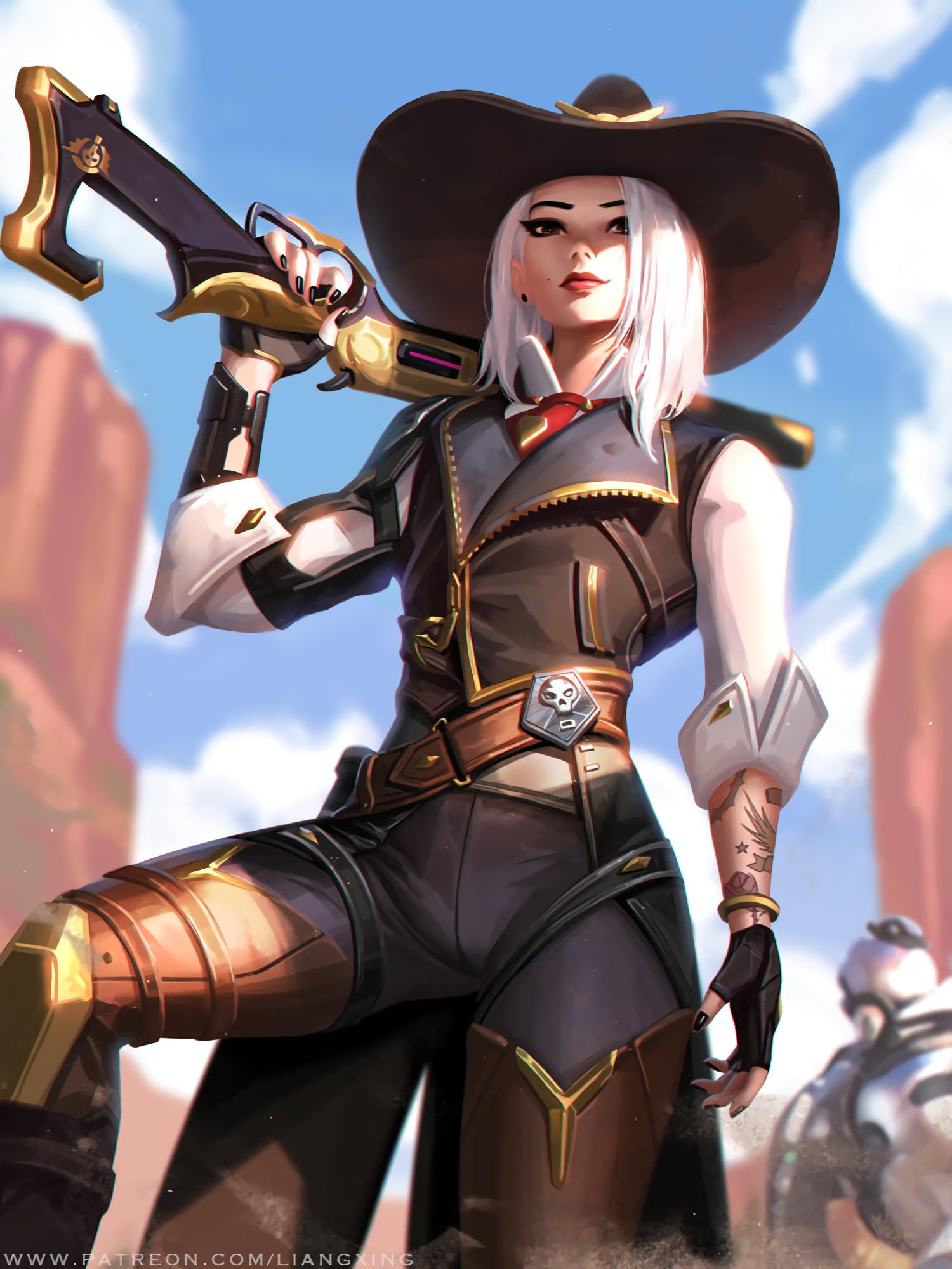 General 1500x2000 Ashe (Overwatch) Overwatch blonde Jason Liang portrait display video game characters women