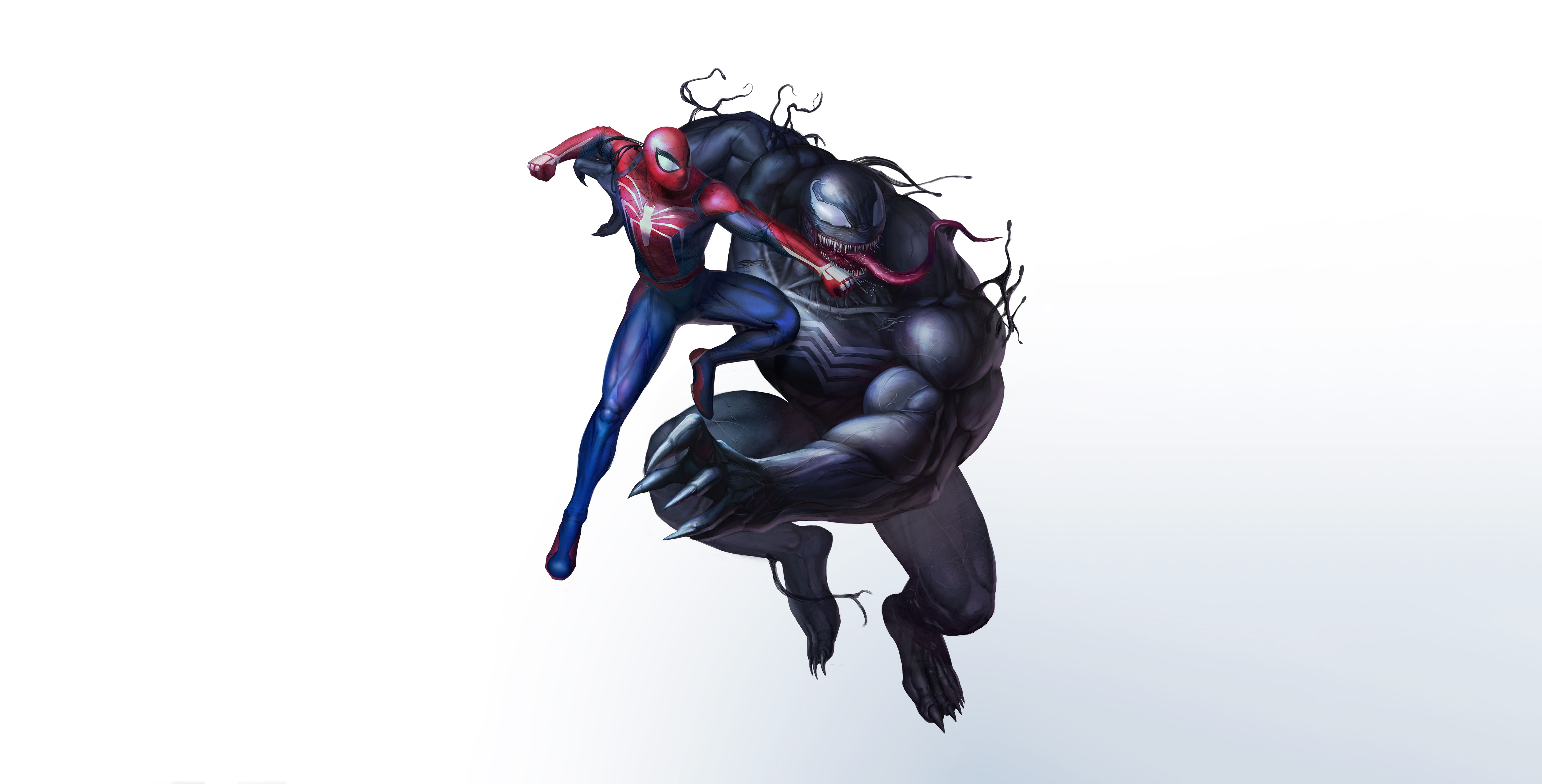 General 5500x2800 Spider-Man white background comic art simple background