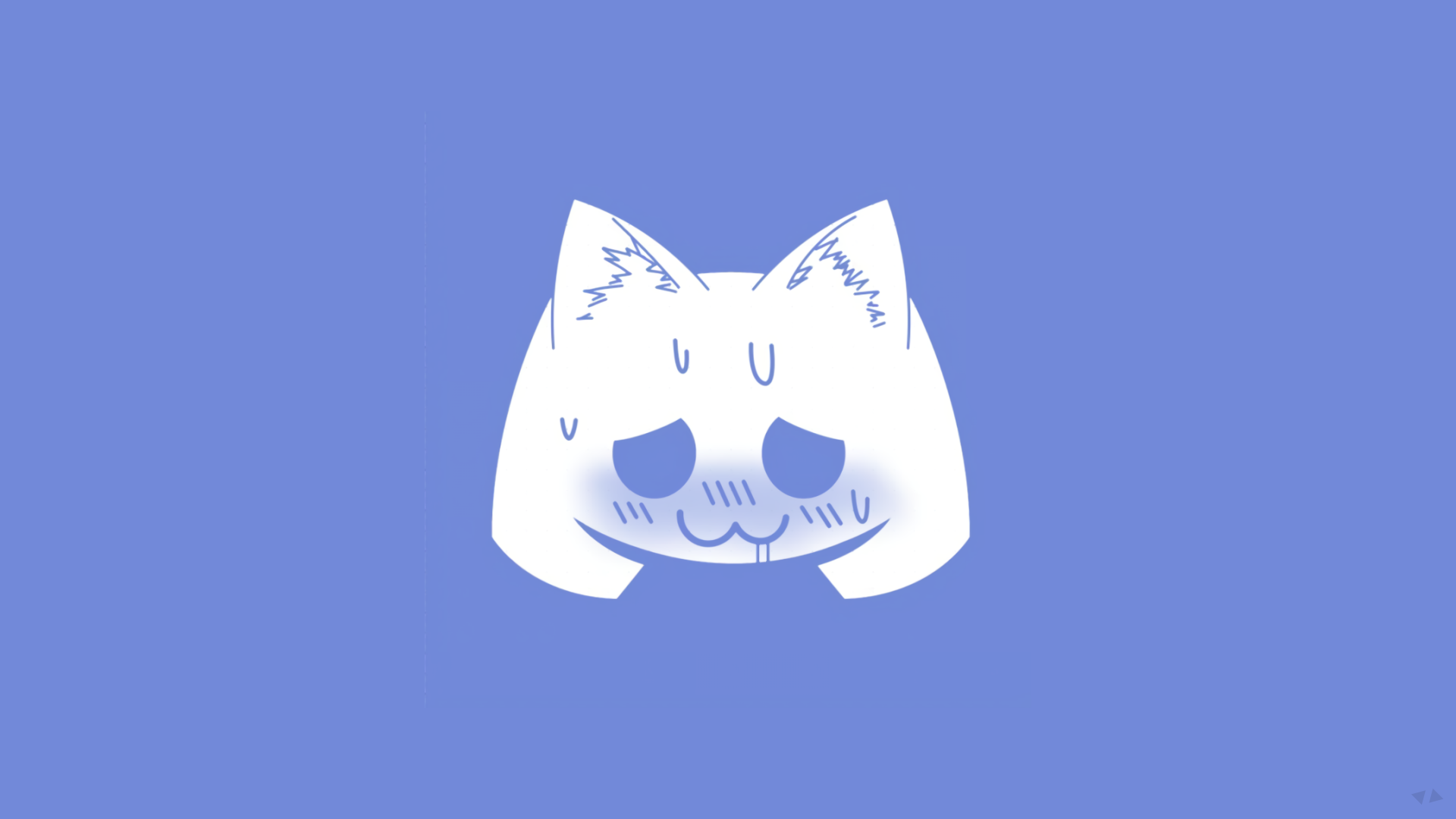 General 1920x1080 logo Discord digital art cat ears simple background blue white sweat violet