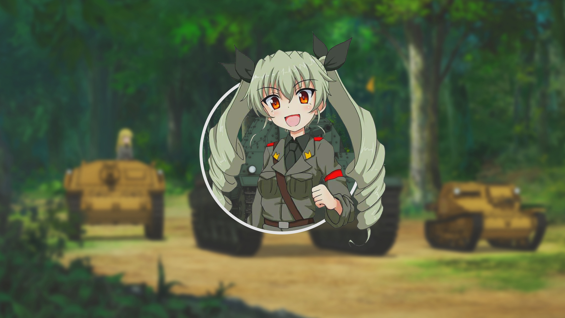 Anime 1920x1080 Girls und Panzer Anchovy (Girls und Panzer) anime girls picture-in-picture