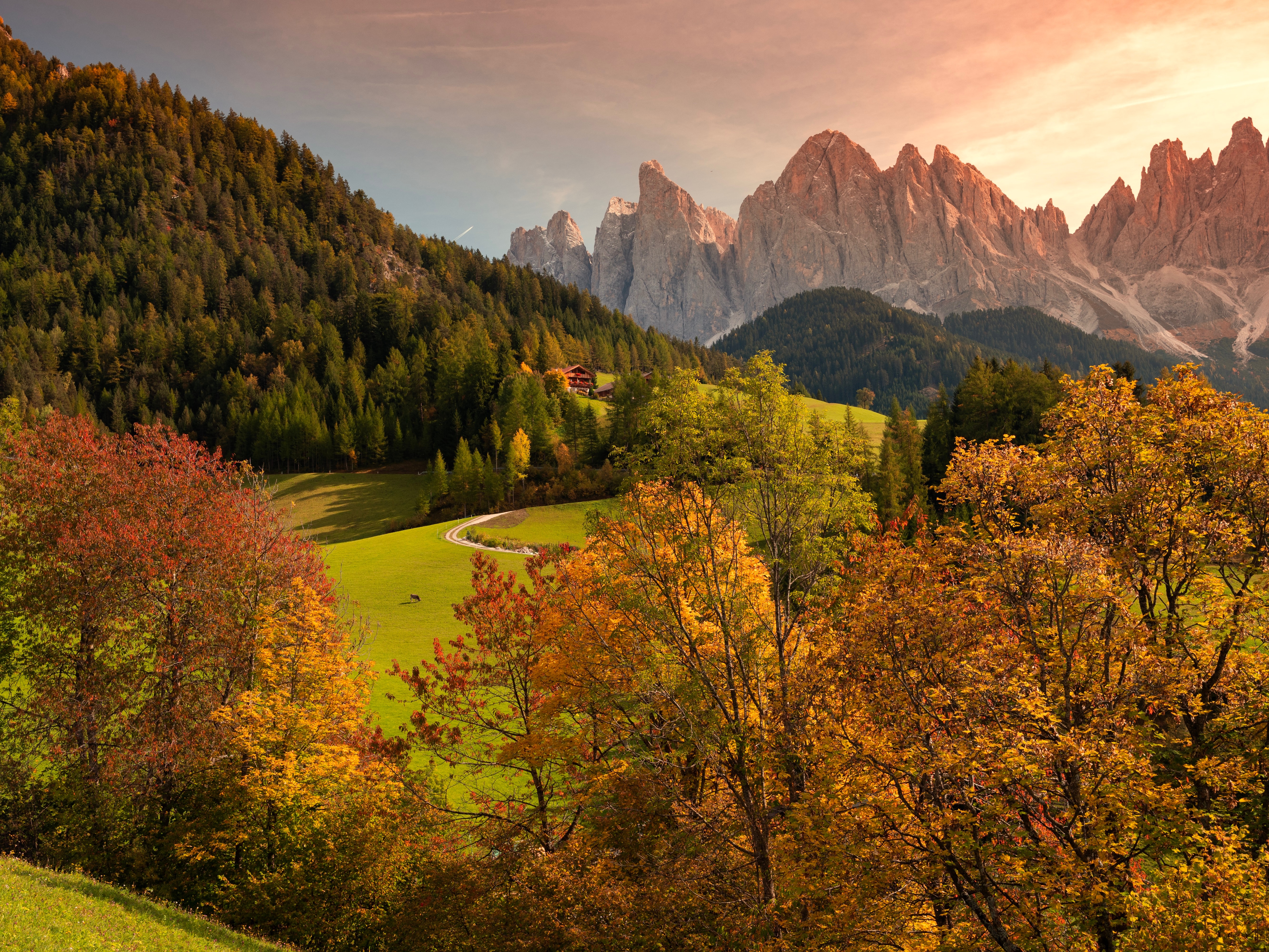General 5333x4000 landscape mountains nature forest trees fall Dolomites