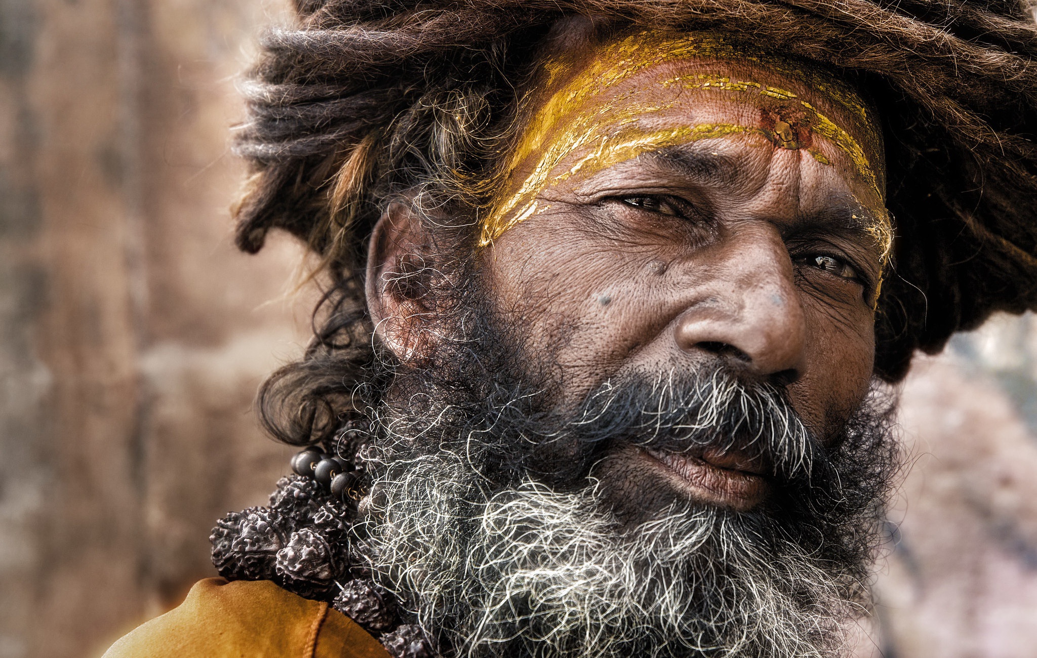 People 2048x1300 men face beard portrait India Hinduism
