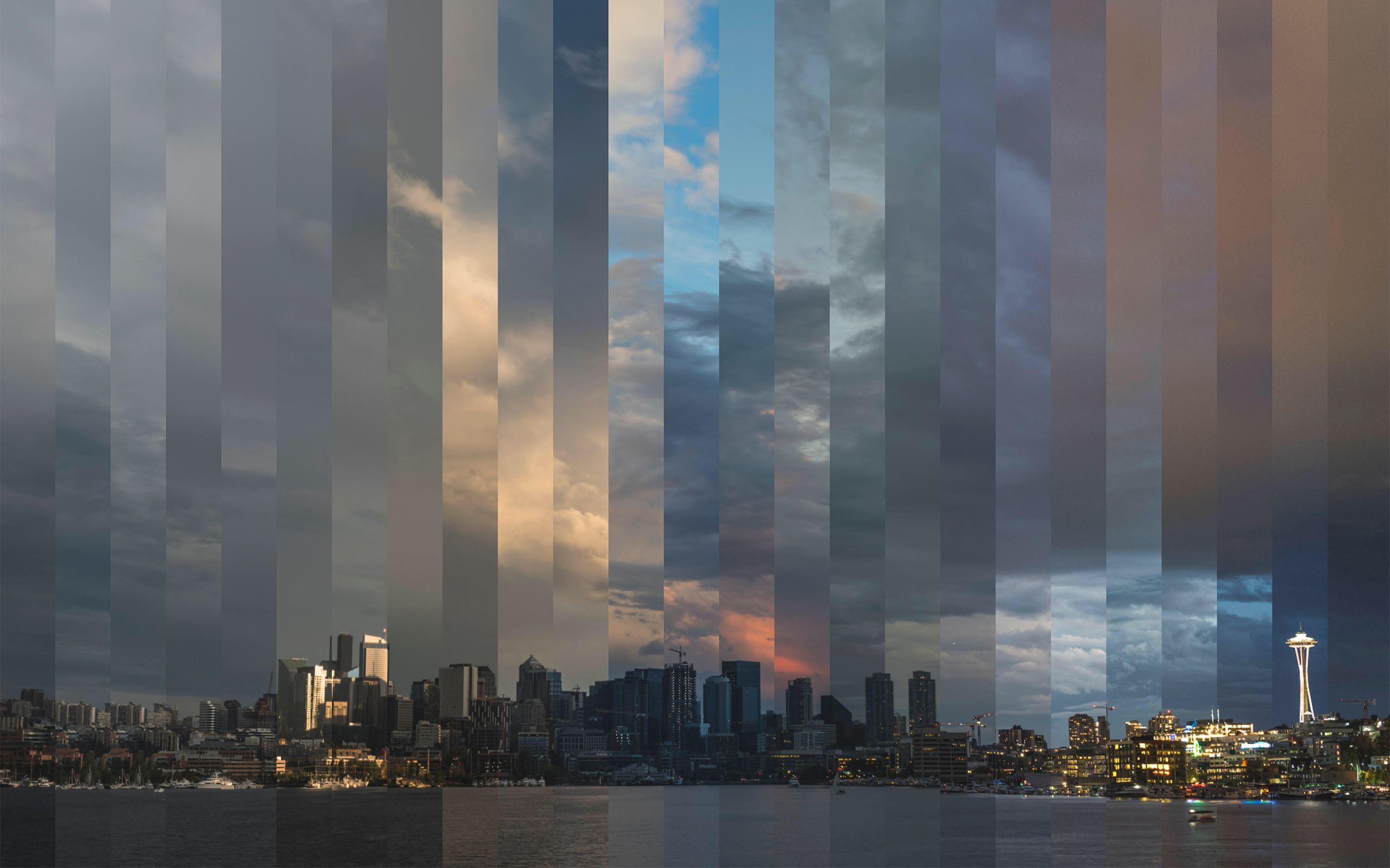 General 2560x1600 Seattle timelapse city skyline digital art cityscape Washington (state) USA Space Needle