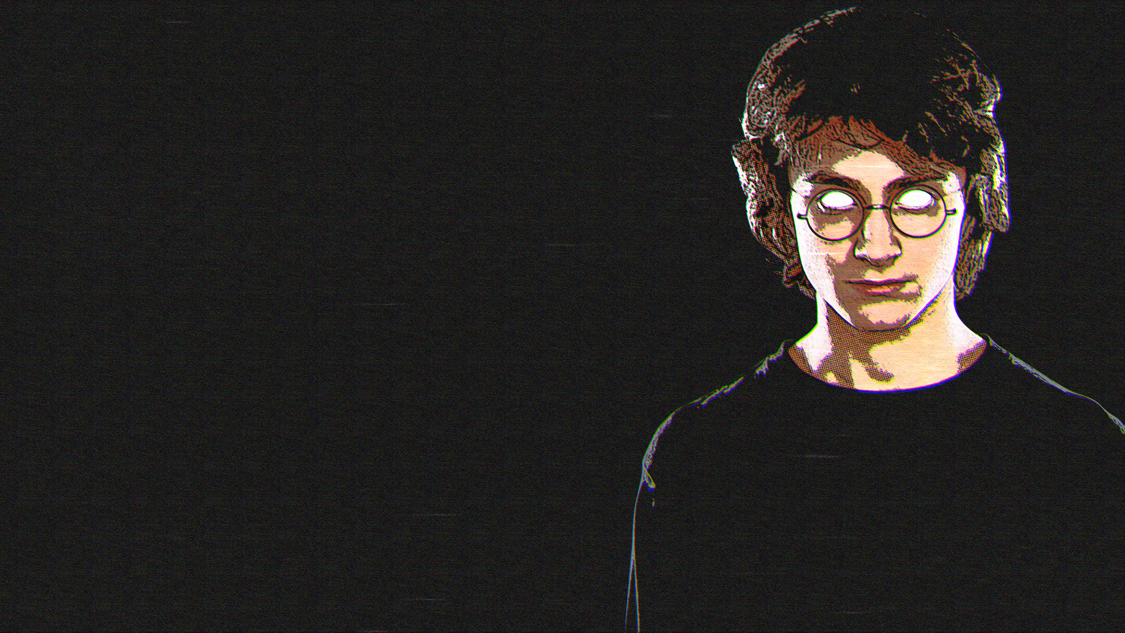 General 3840x2160 artwork simple background minimalism Harry Potter digital art glitch art face