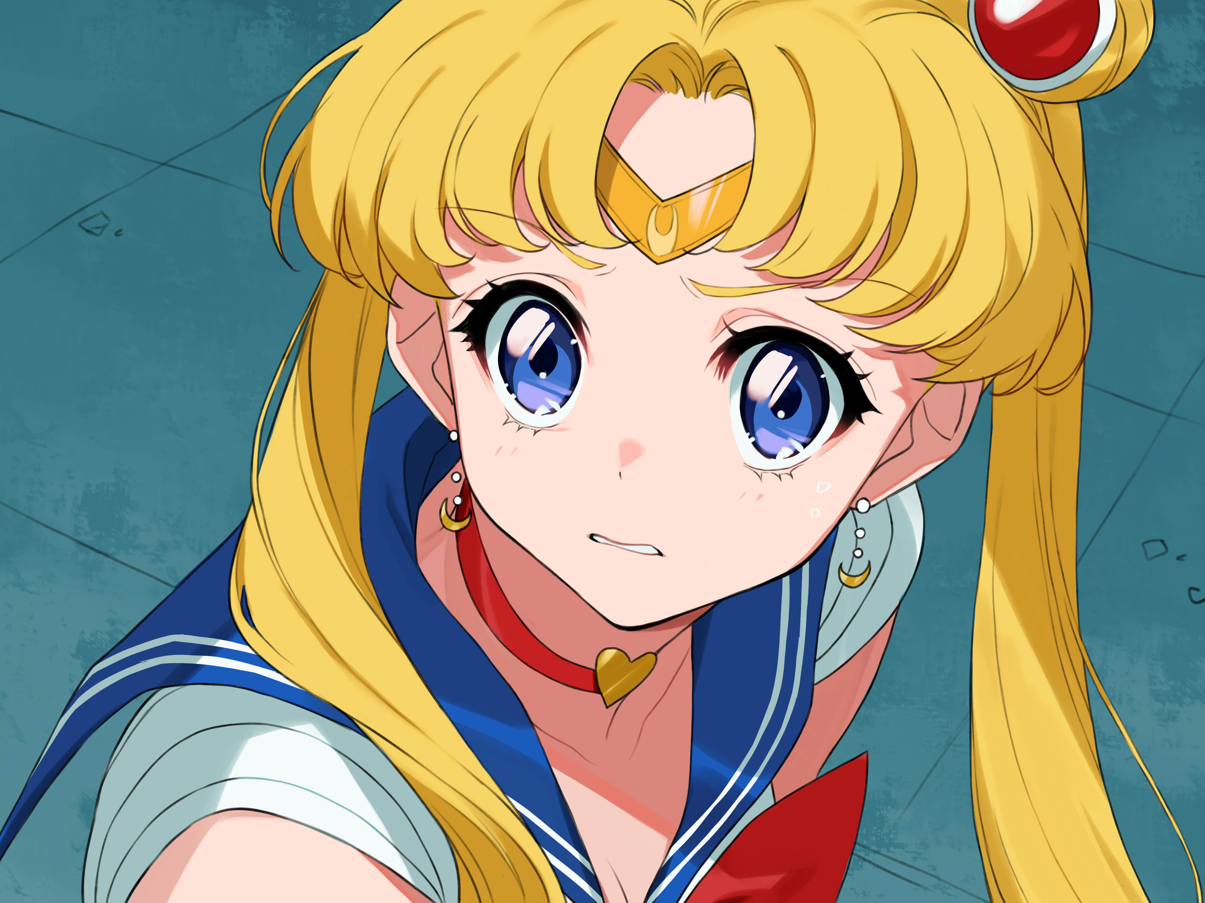 Anime 4000x3000 anime anime girls digital art artwork 2D portrait Tsukino Usagi blonde Sailor Moon (Character) Youcapriccio twintails blue eyes Sailor Moon
