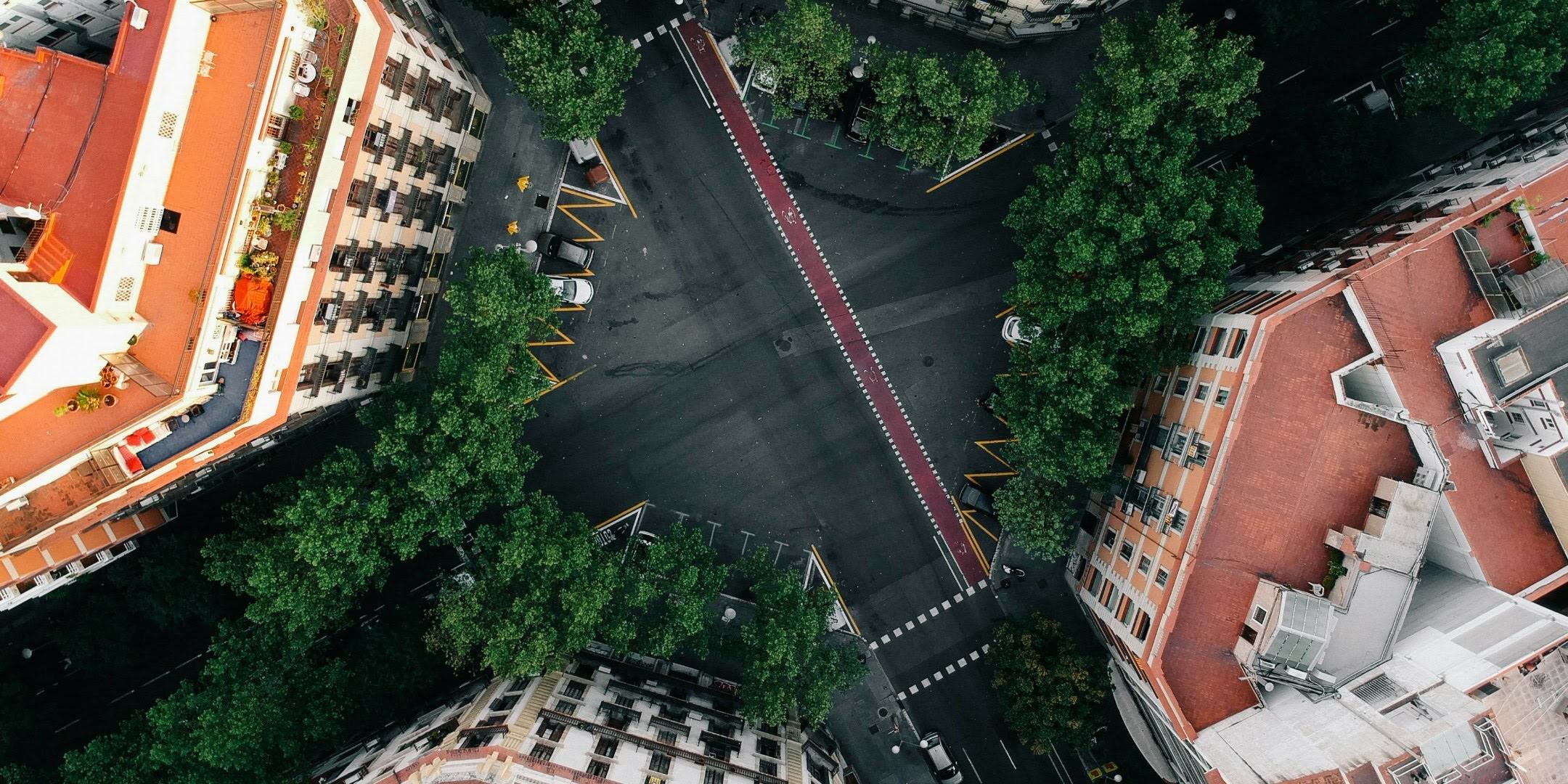 General 2160x1080 aerial view drone road Barcelona photography city intersections