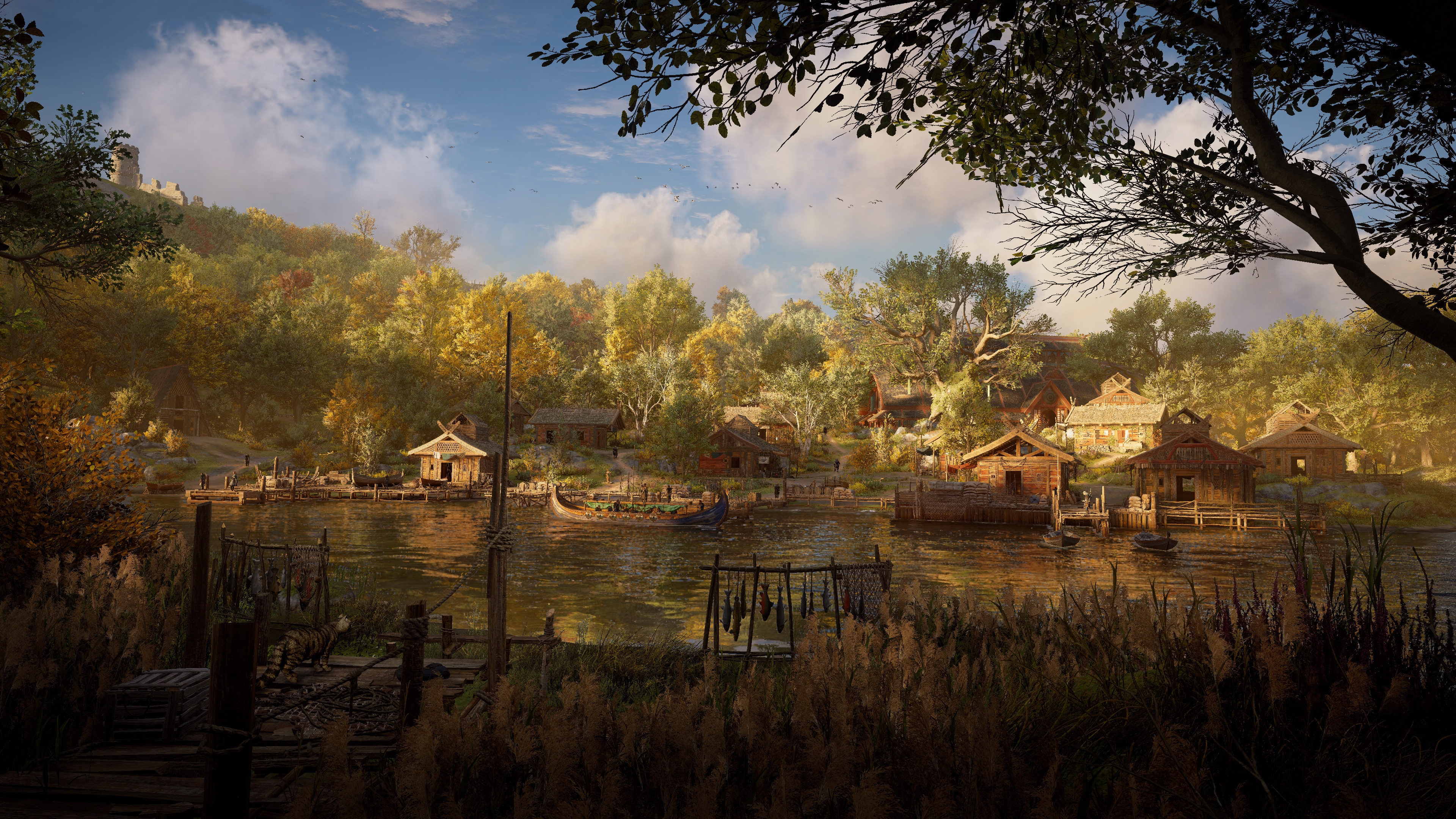 General 3840x2160 Assassin's Creed: Valhalla video games video game art digital art Vikings river