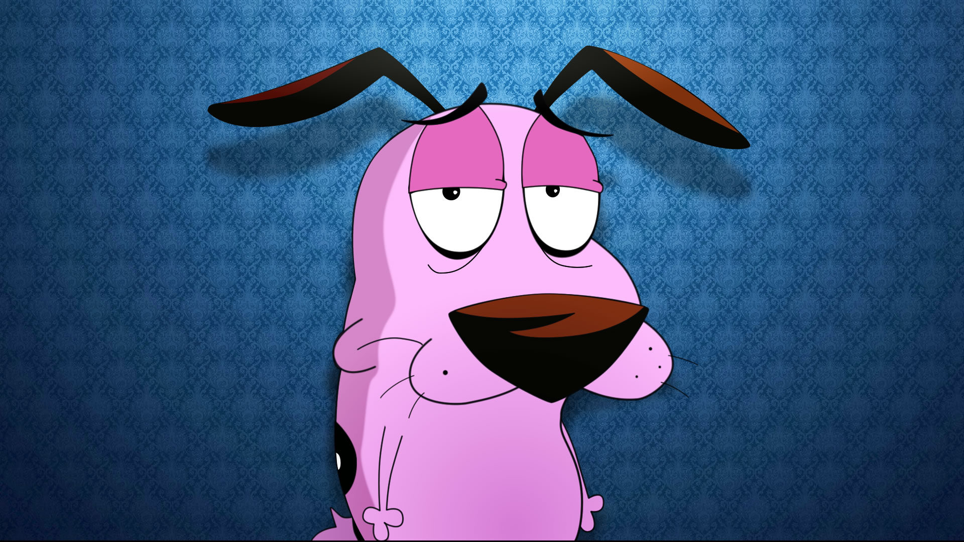 General 1920x1080 cartoon Courage the Cowardly Dog dog blue background pink