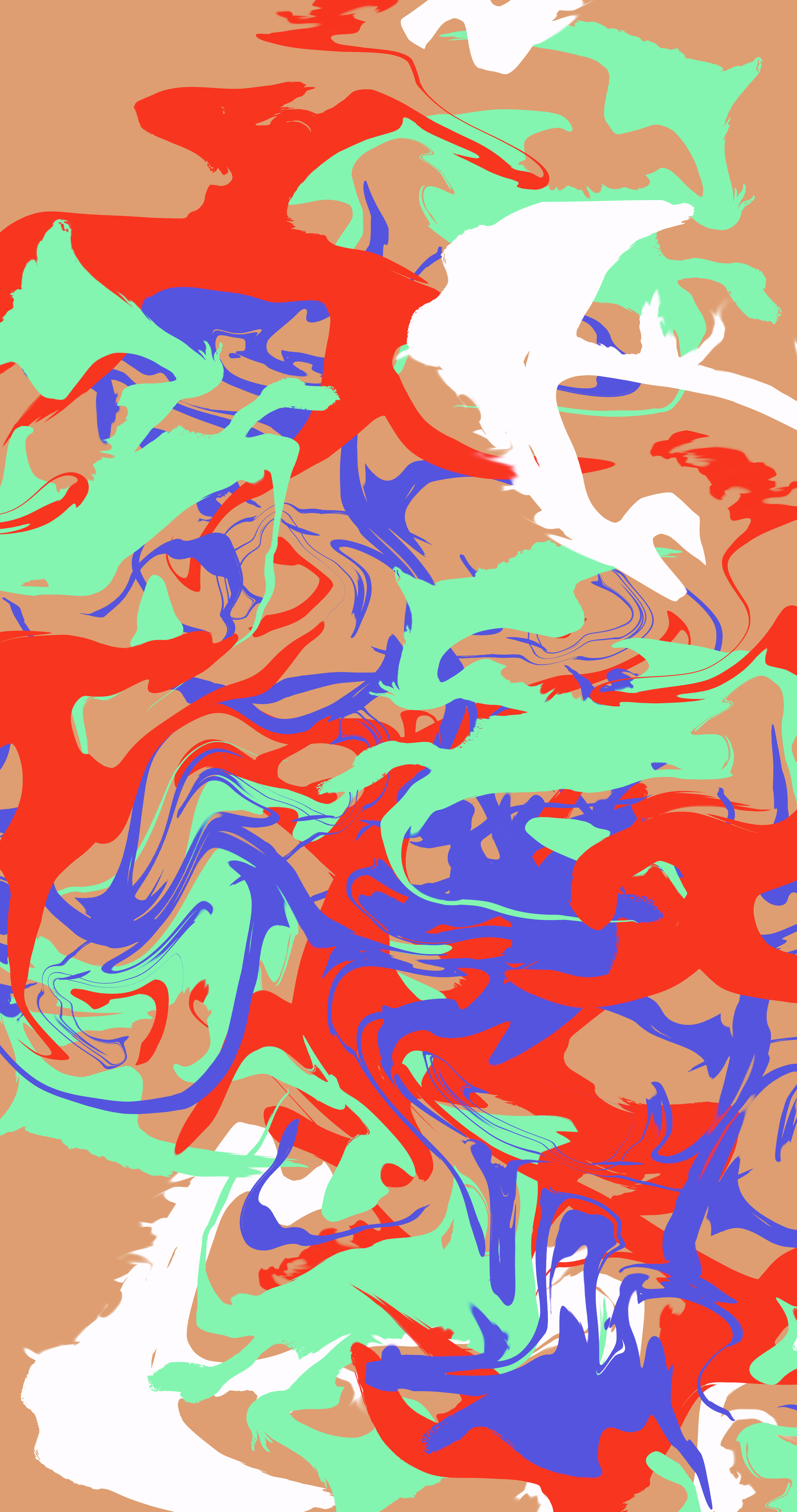 General 4320x8192 portrait display brush colorful abstract pastel shards artwork digital art fluid