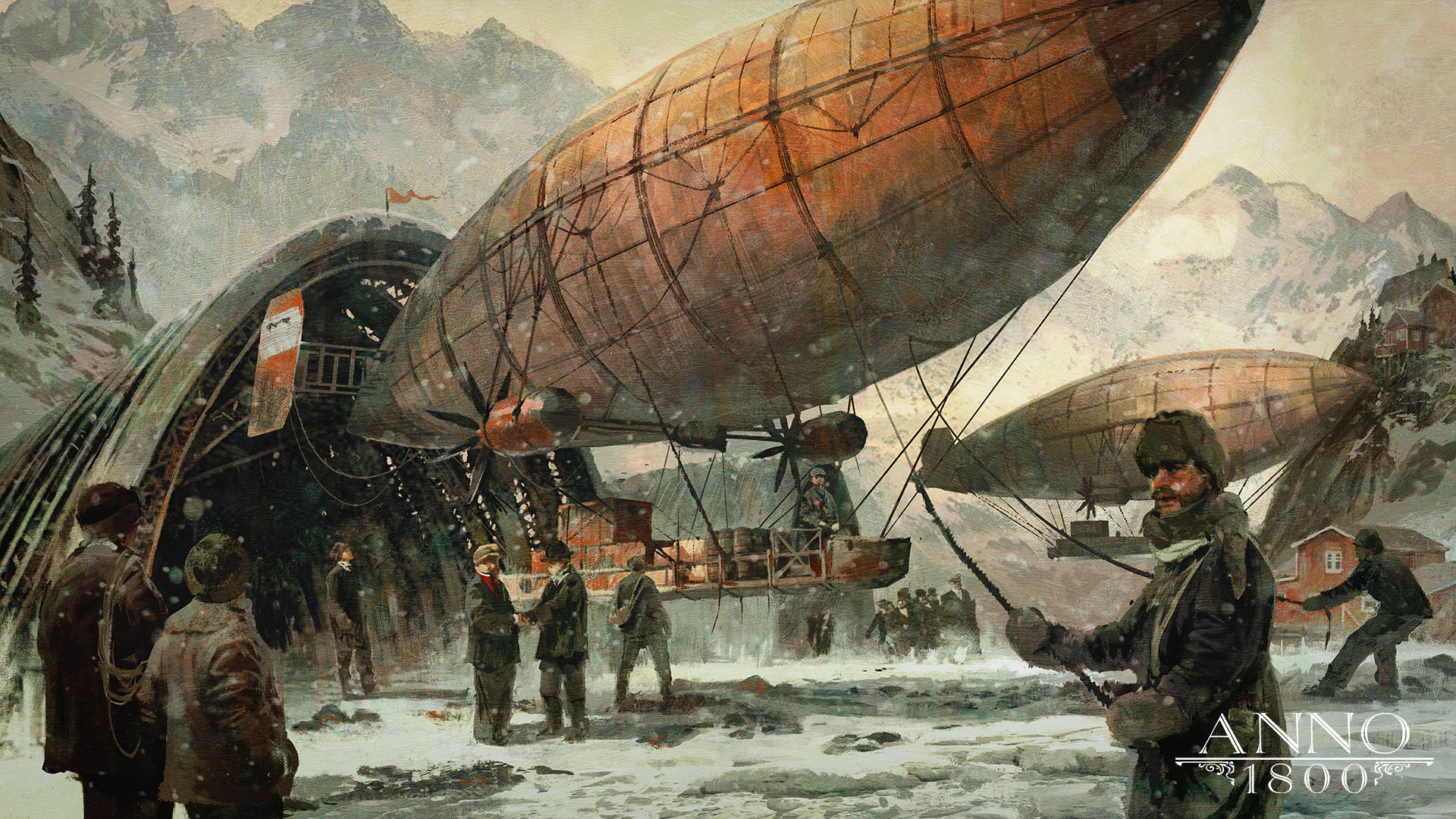 General 1920x1080 Anno 1800 1800s digital art concept art artwork Ubisoft airships Arctic
