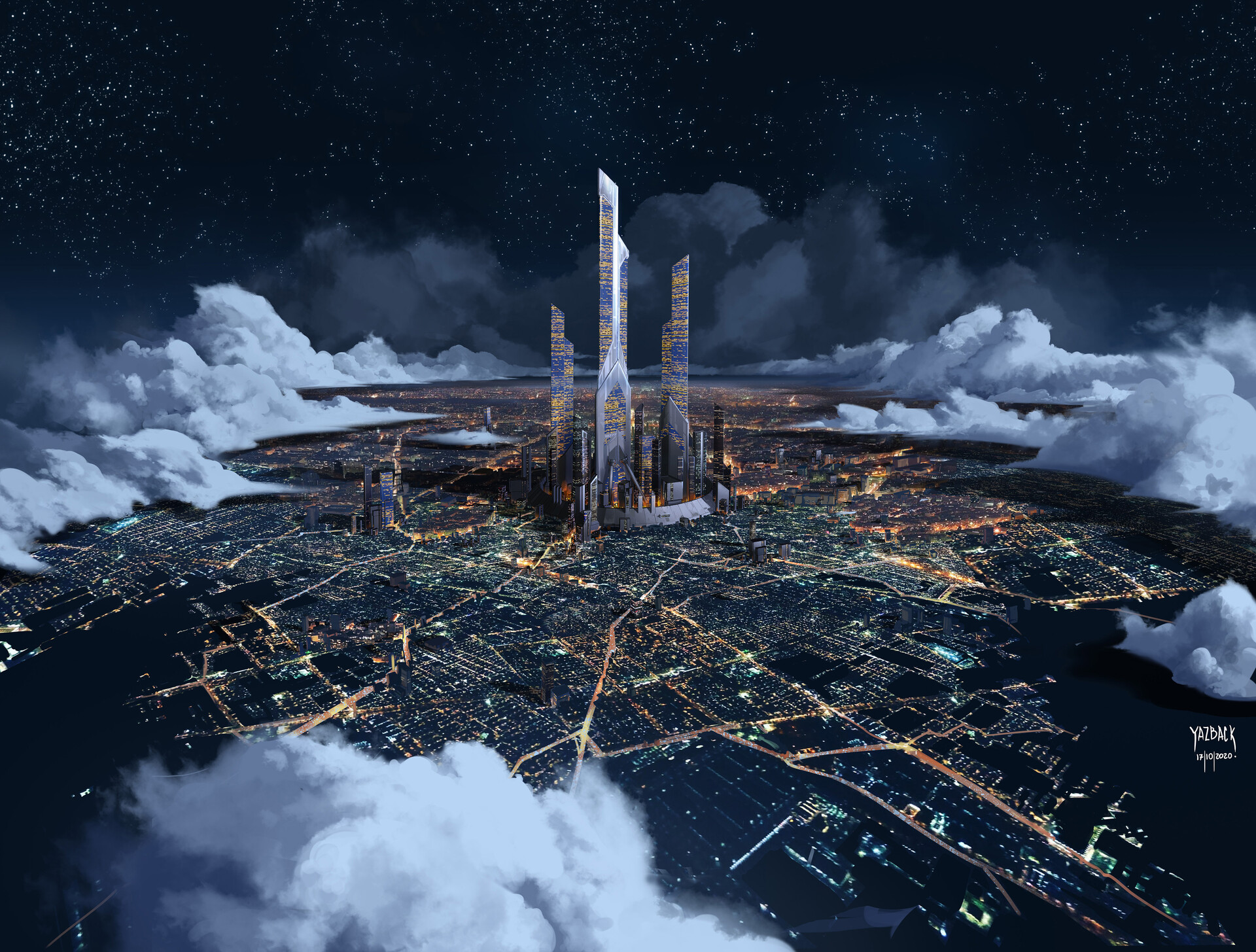 General 1920x1455 city night Yazback Moya Futurism futuristic digital art artwork
